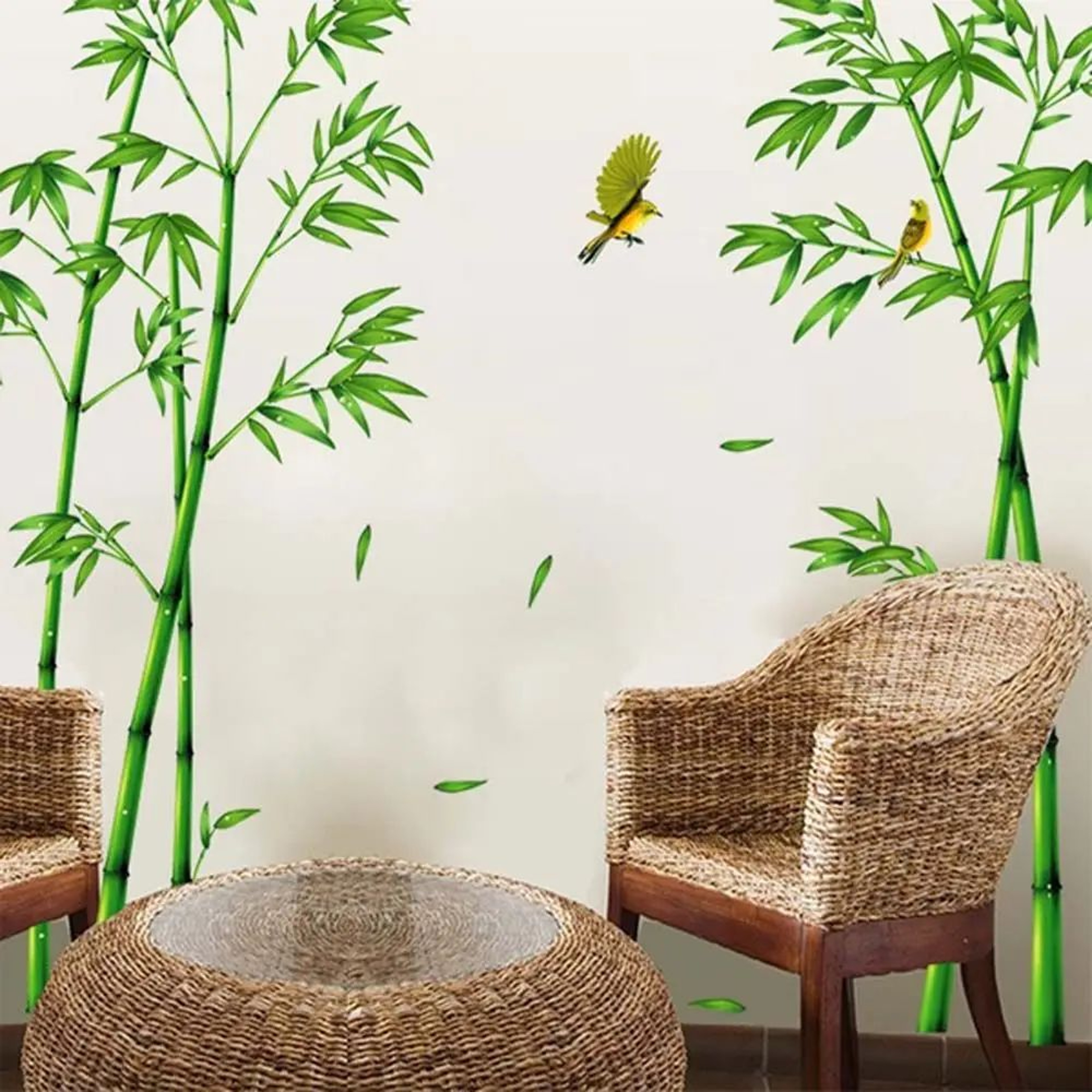 Bamboo Forest Wall Sticker Removable Nature Wall Decor For Living Room 2