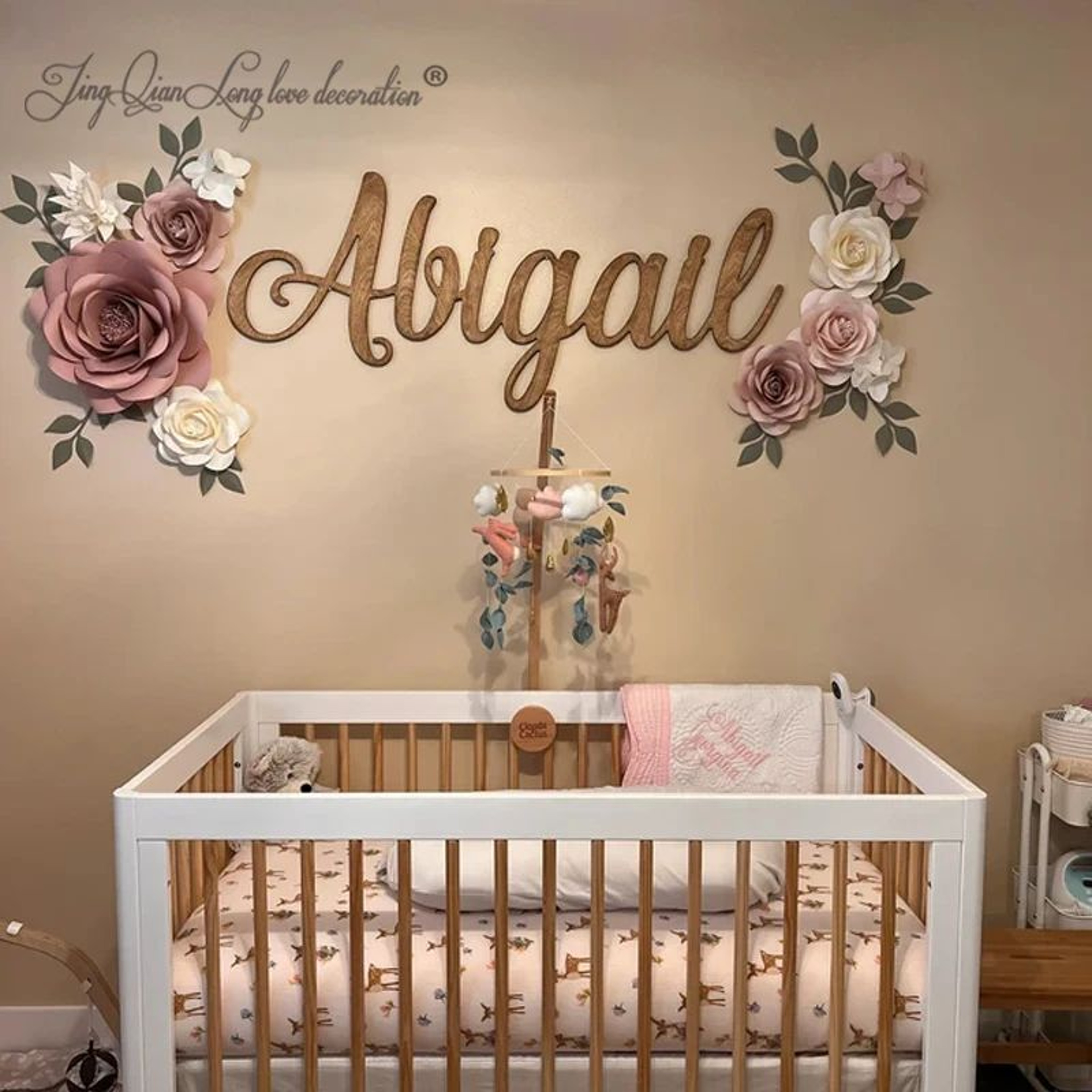 Custom Wooden Name Sign Personalized Nursery Wall Decor 0