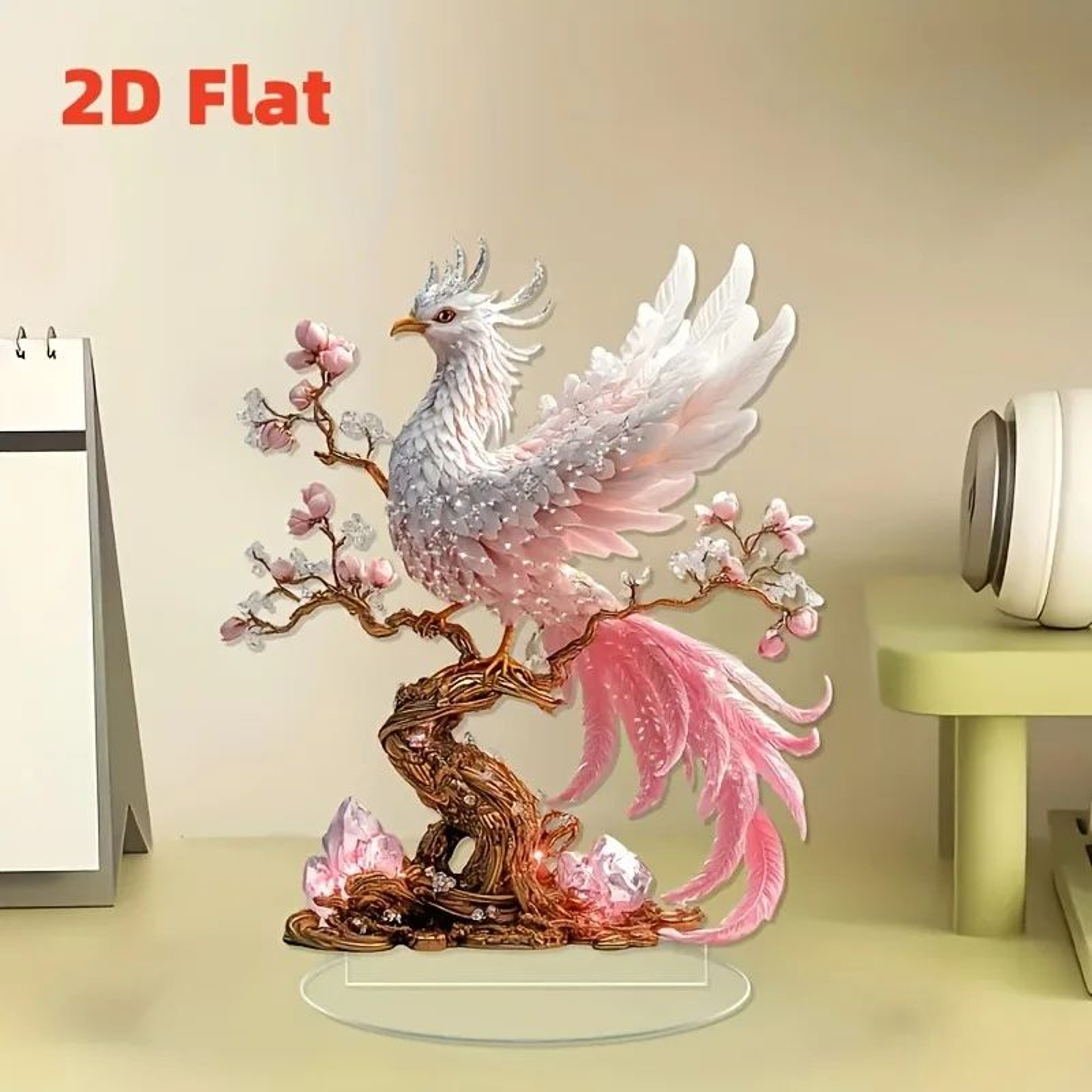 Crystal Phoenix Statue Elegant Glass Phoenix Decor For Desk And Office 1
