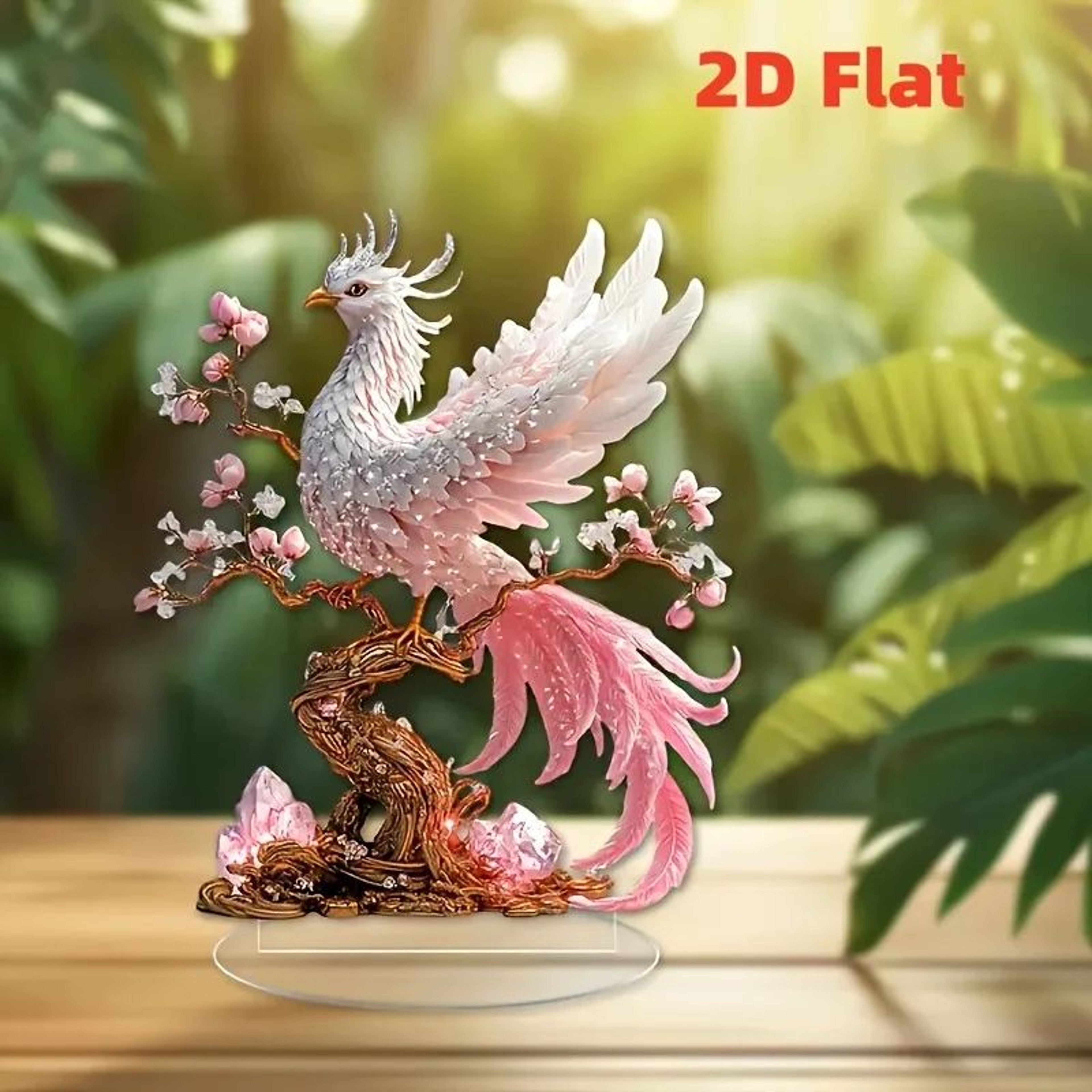 Crystal Phoenix Statue Elegant Glass Phoenix Decor For Desk And Office 2