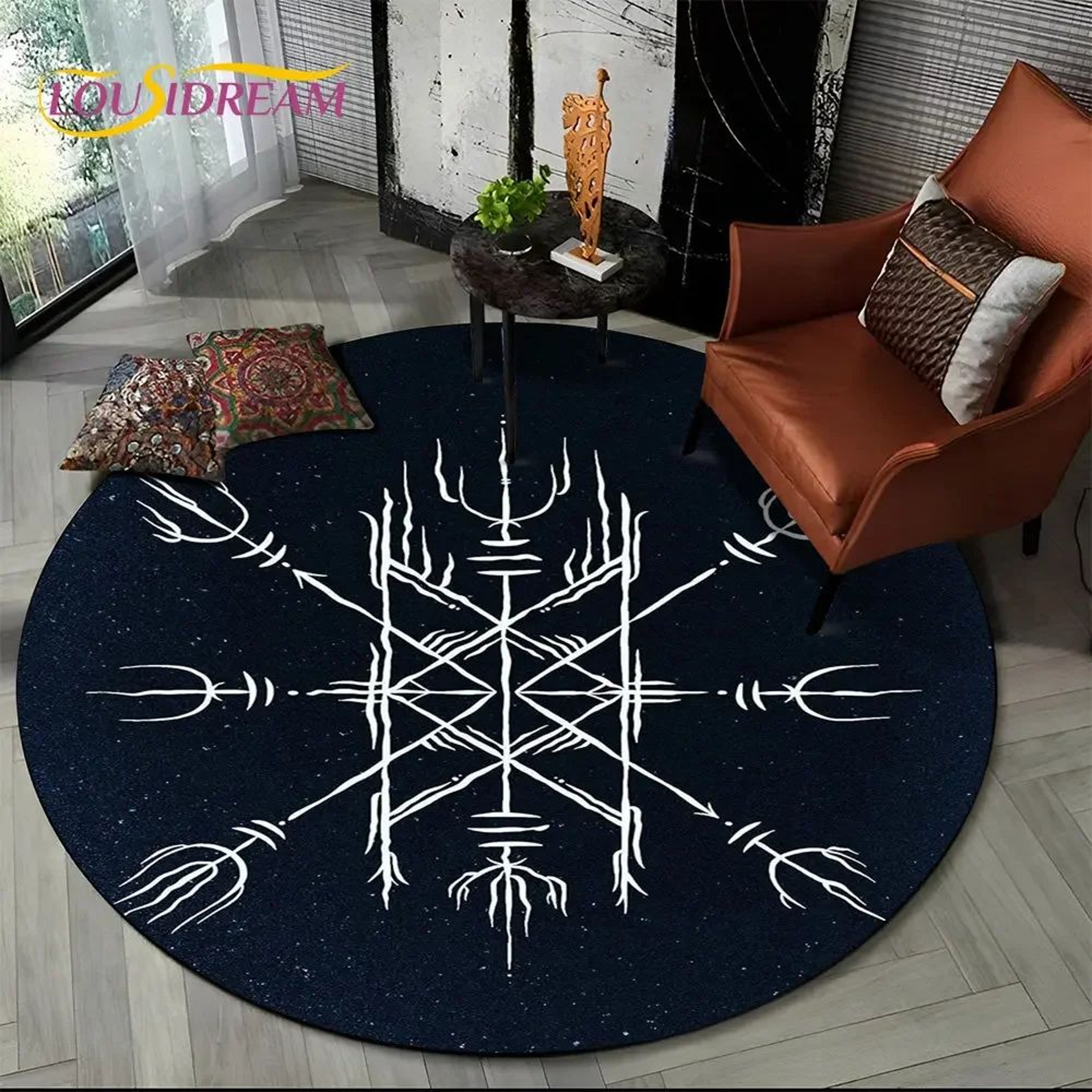 Viking Tree Of Life Round Area Rug Non Slip Decorative Floor Mat 26