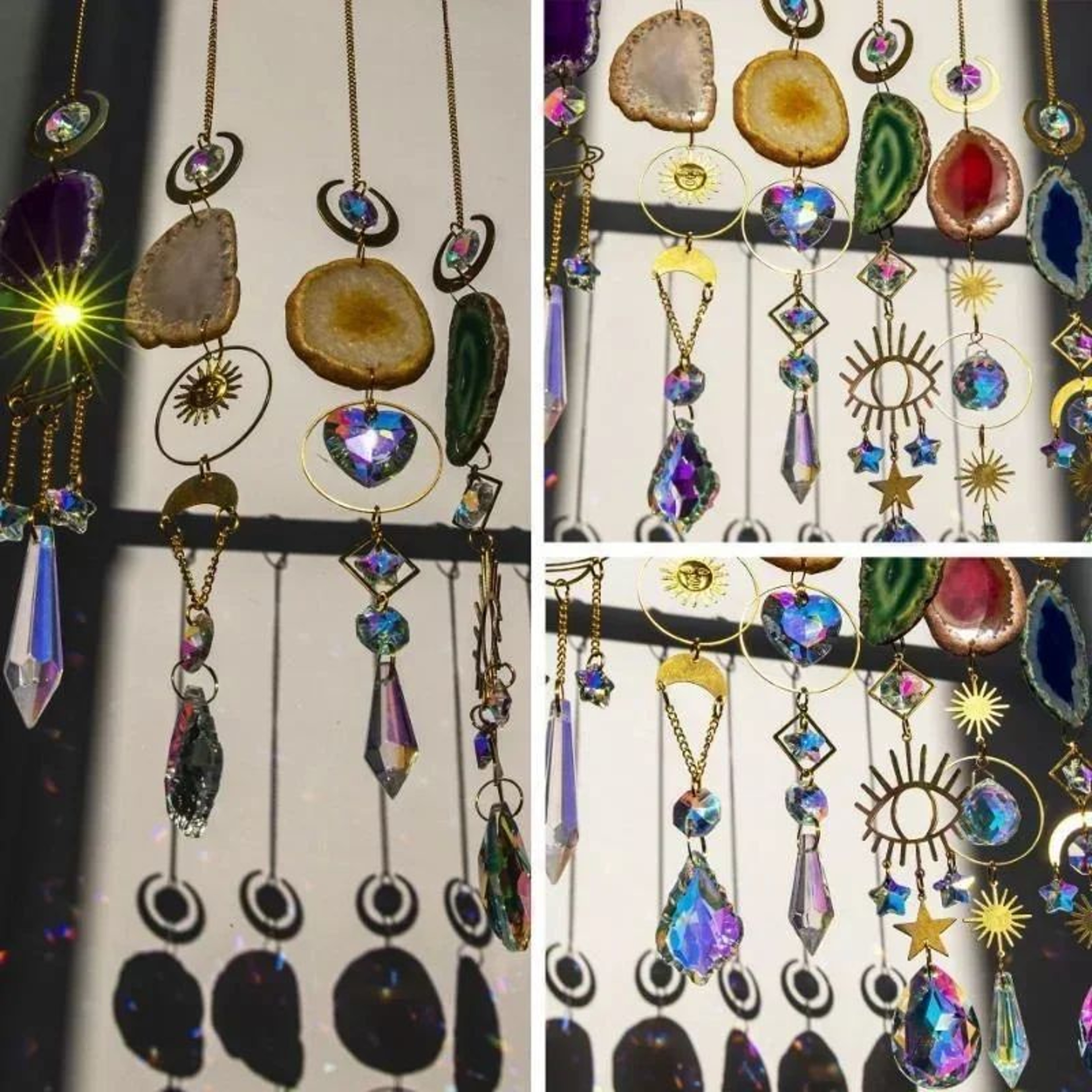 Sun And Moon Crystal Suncatcher Rainbow Prism Window Hanging Decor 3