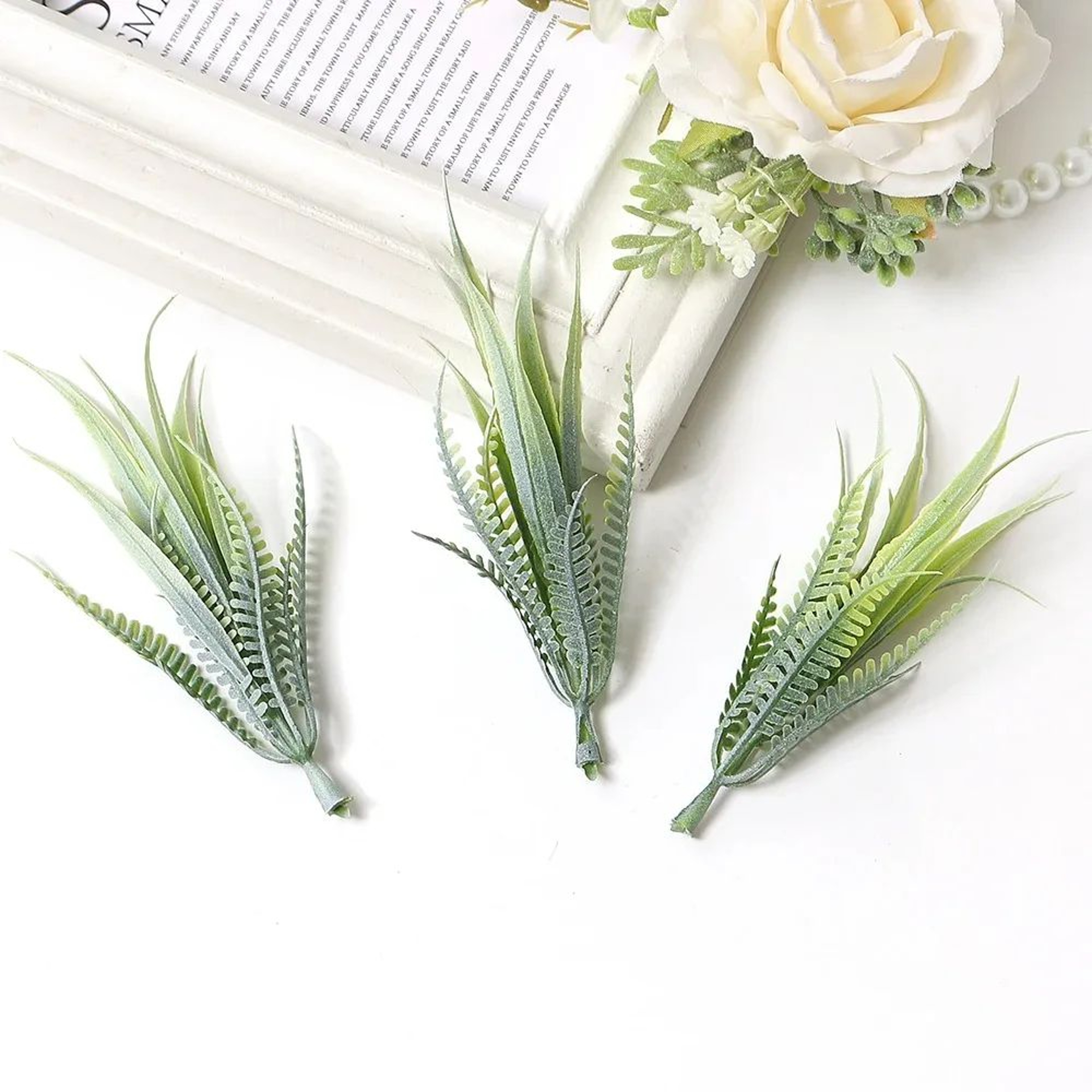Artificial Green Leaf Decor Set For DIY Crafts Wedding And Home Styling 14