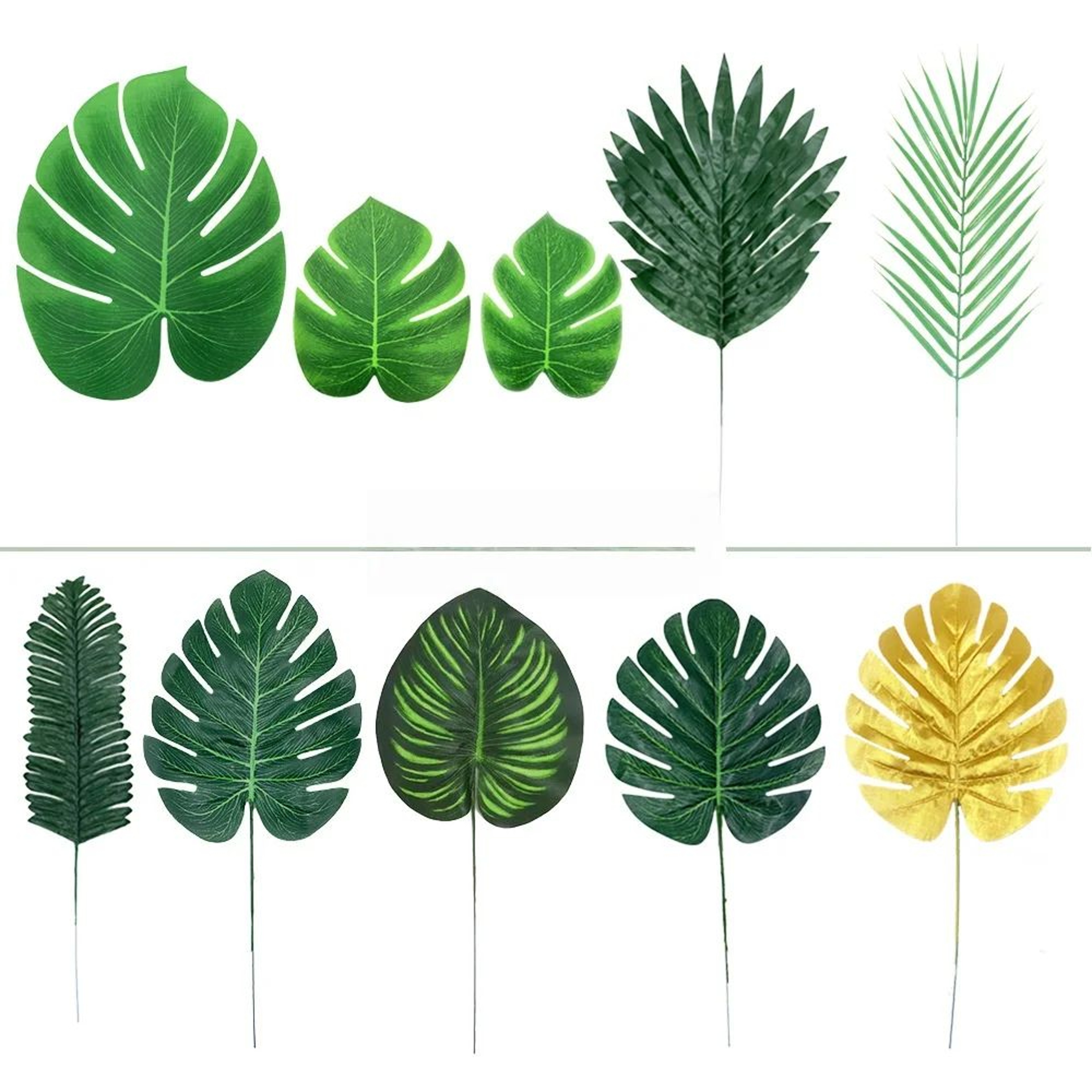 Artificial Tropical Palm Leaves Decor Set For Party Jungle Theme Styling 3