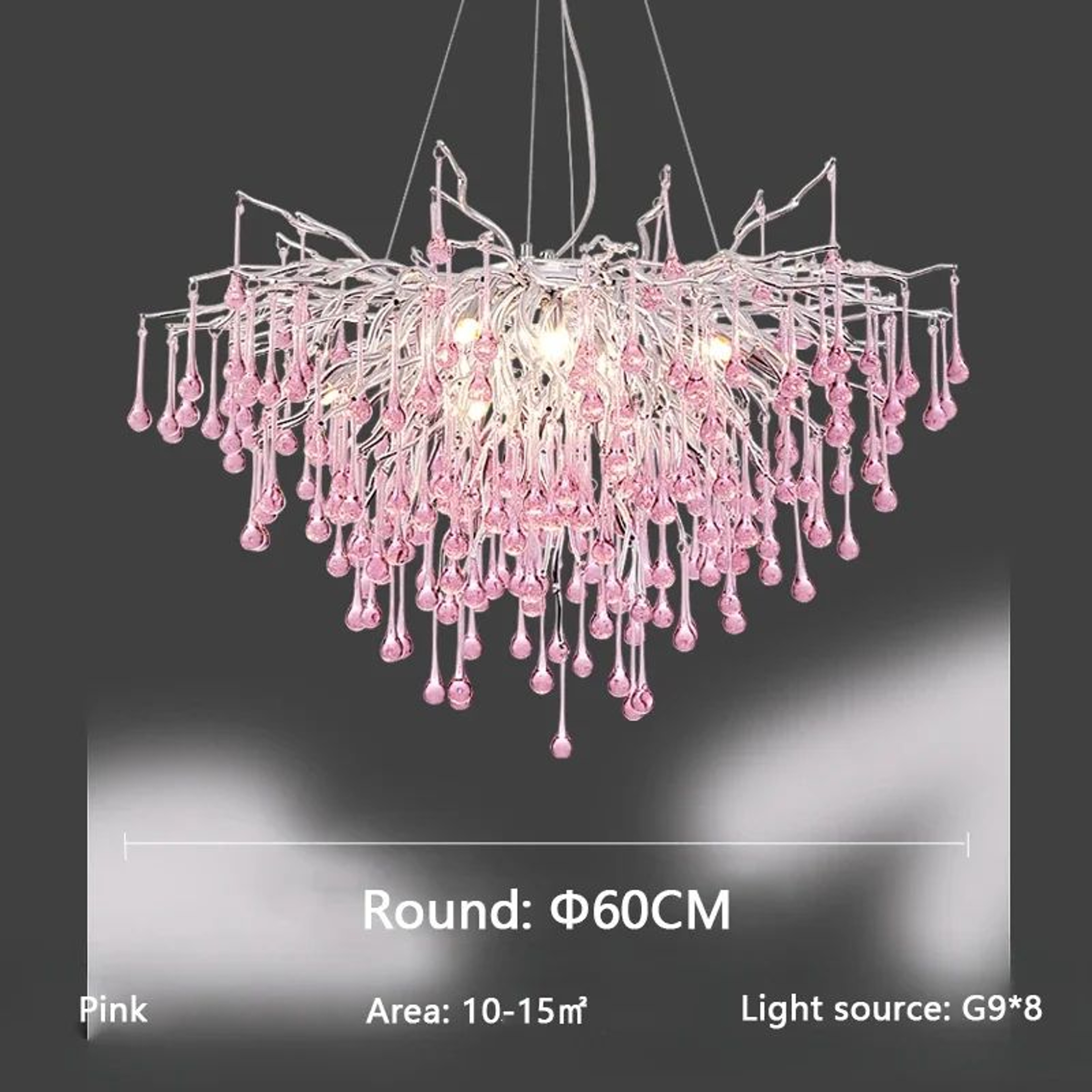 Luxury Crystal Branch Chandelier Modern Teardrop Ceiling Light For Living Room Dining Space 20