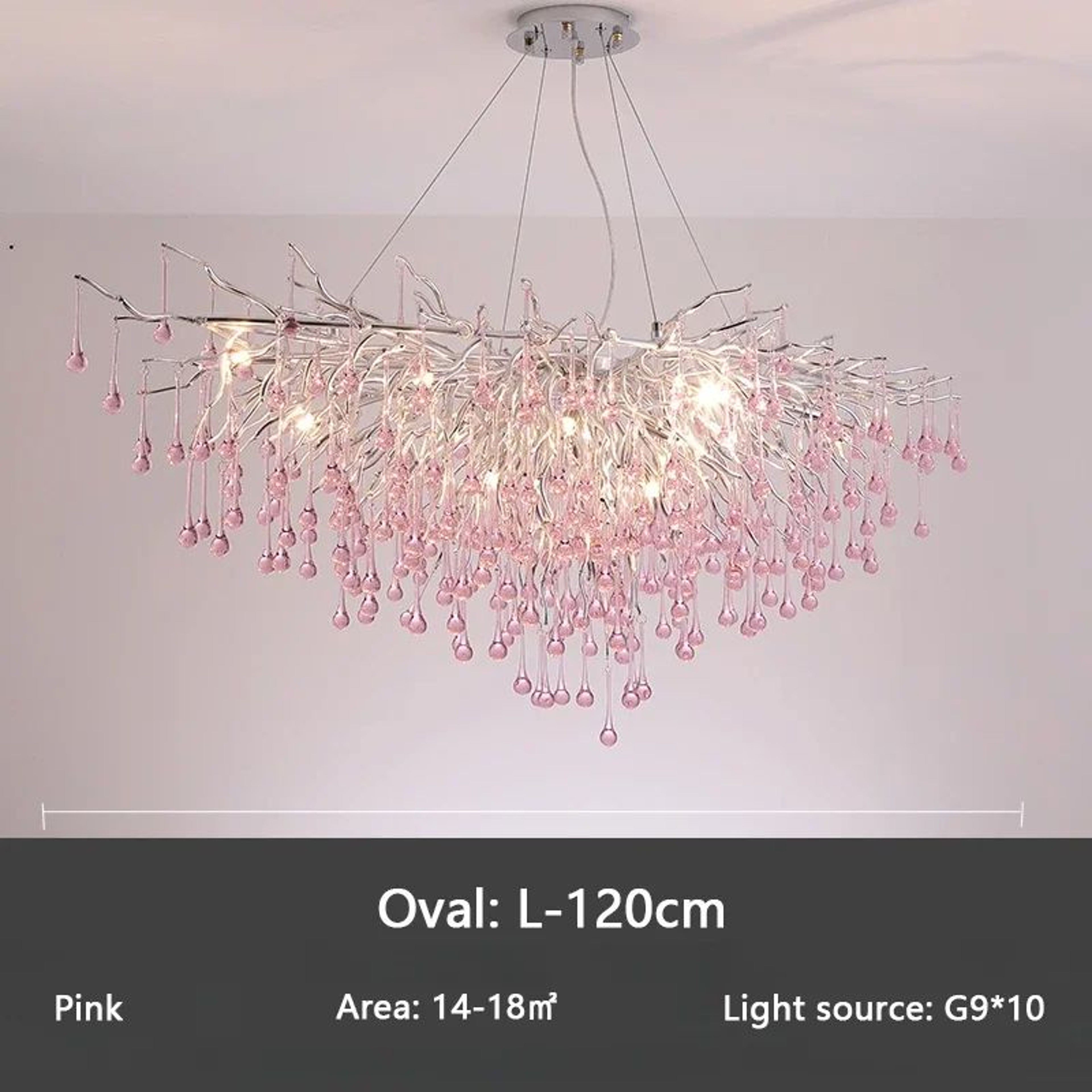 Luxury Crystal Branch Chandelier Modern Teardrop Ceiling Light For Living Room Dining Space 24