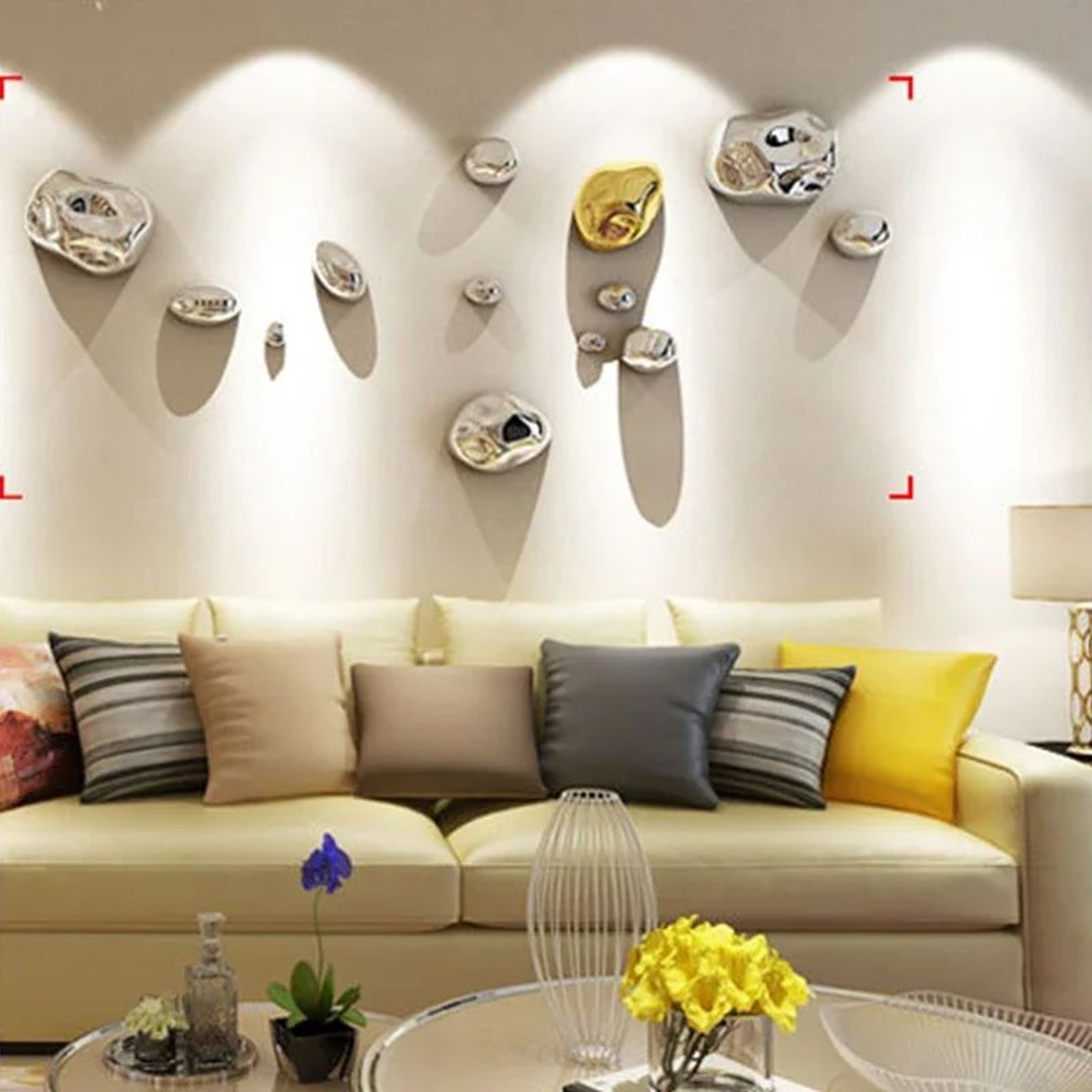 Modern Stone Style Wall Pendant Decorative Hanging Art For Living Room Accent 4