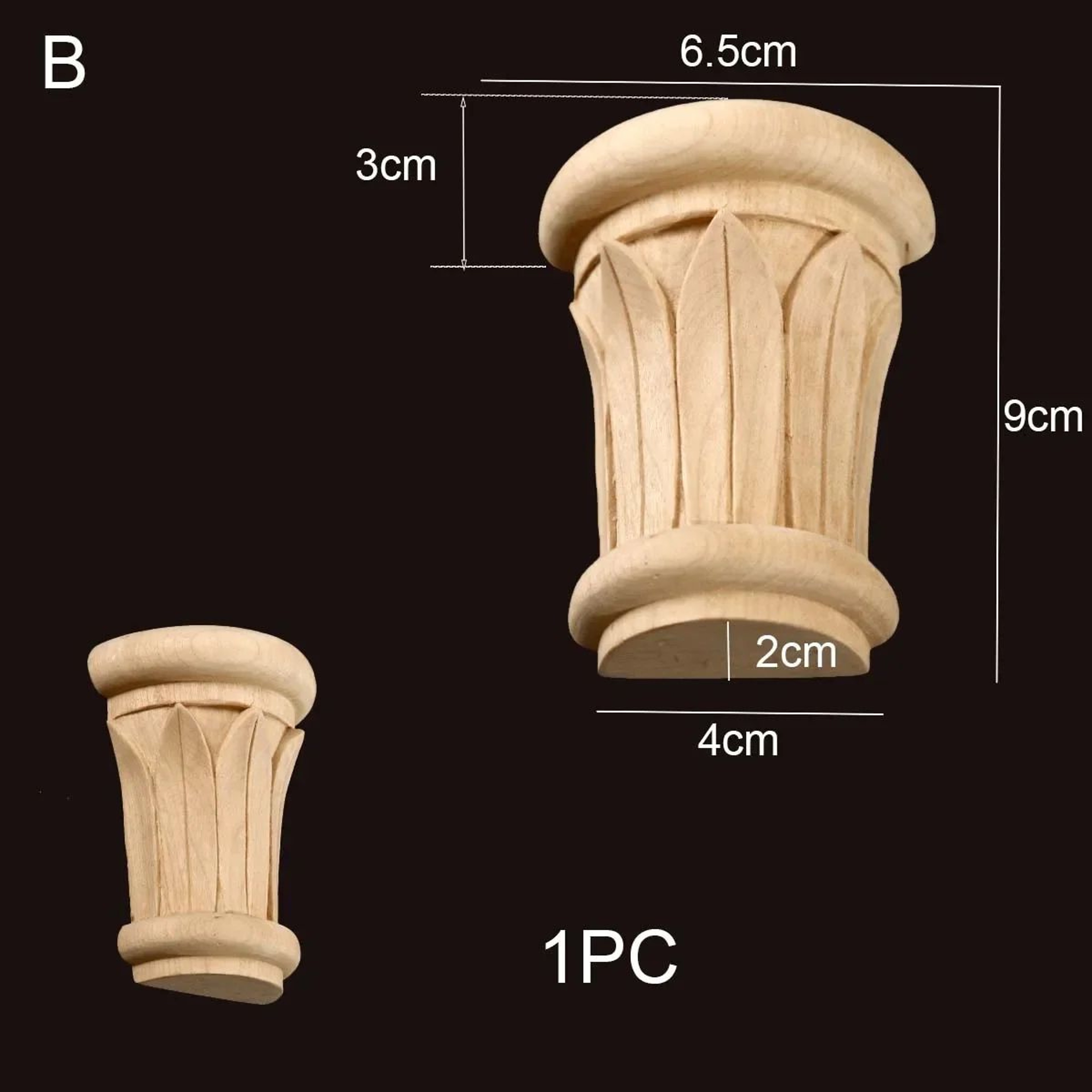 Roman Style Wood Column Cap Decorative Carved Applique For Furniture And Cabinet Upgrade 9