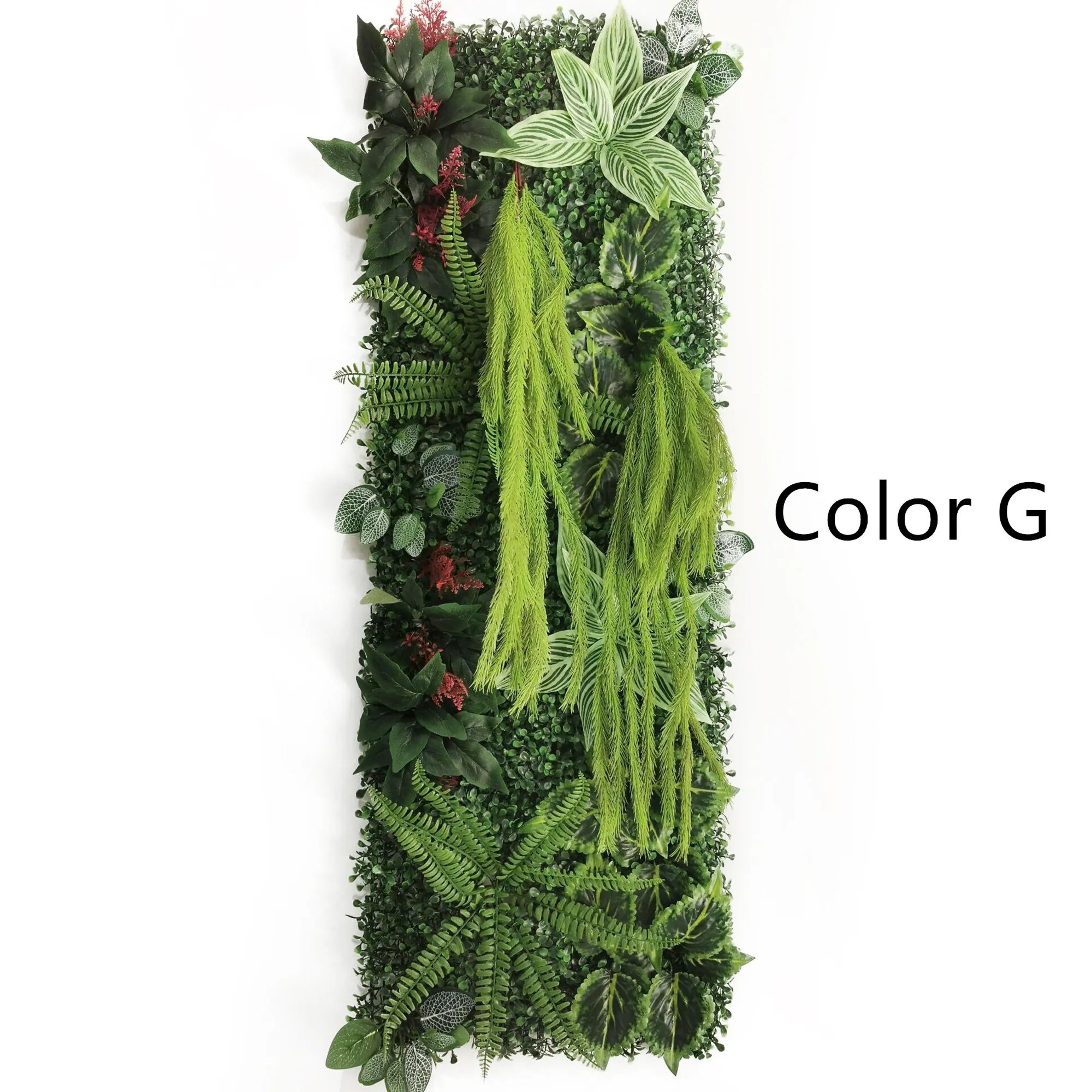 Artificial Grass Wall Panel With Rose Decor Greenery Wall Mat 8