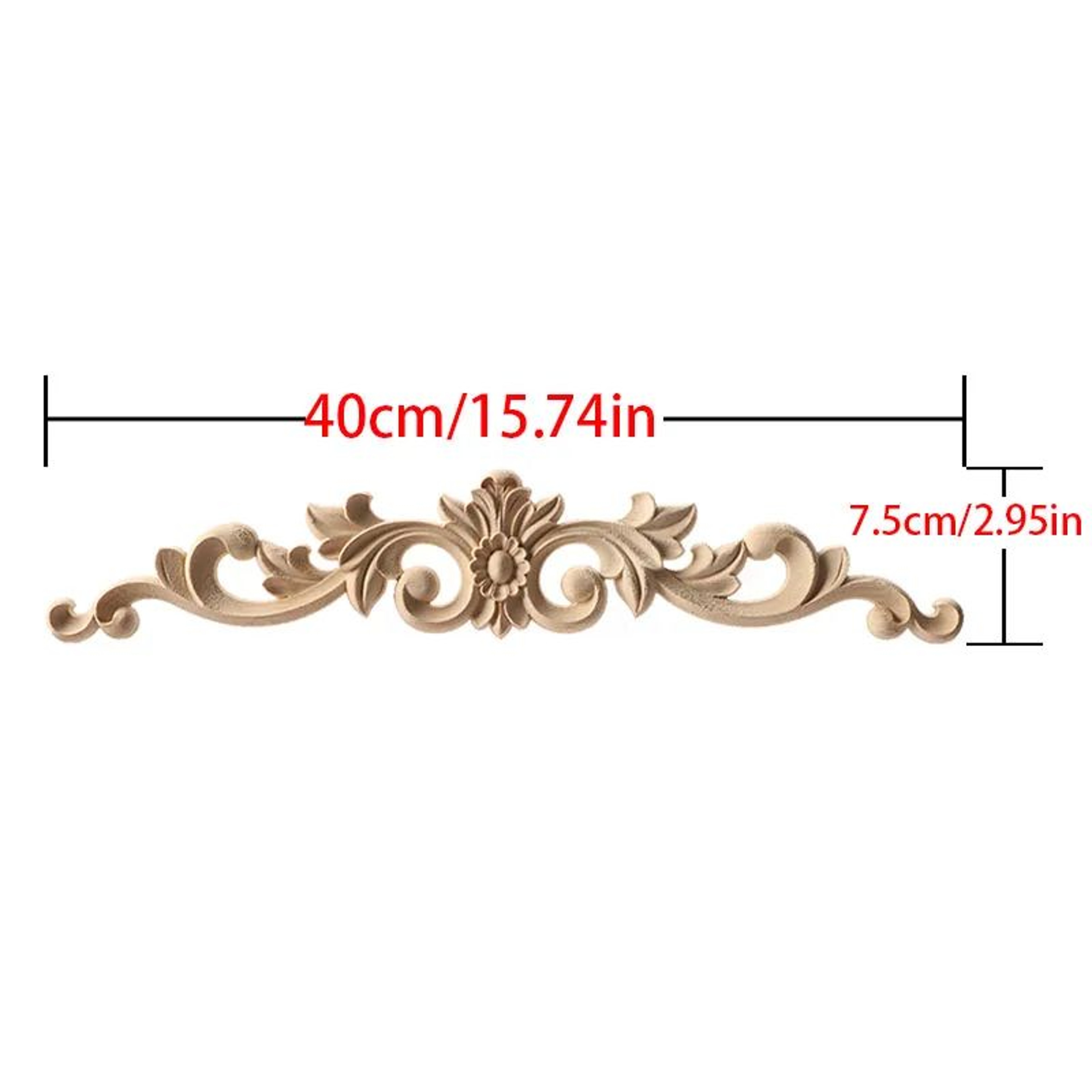 Carved Wood Corner Strip Applique Decorative Furniture Trim 19