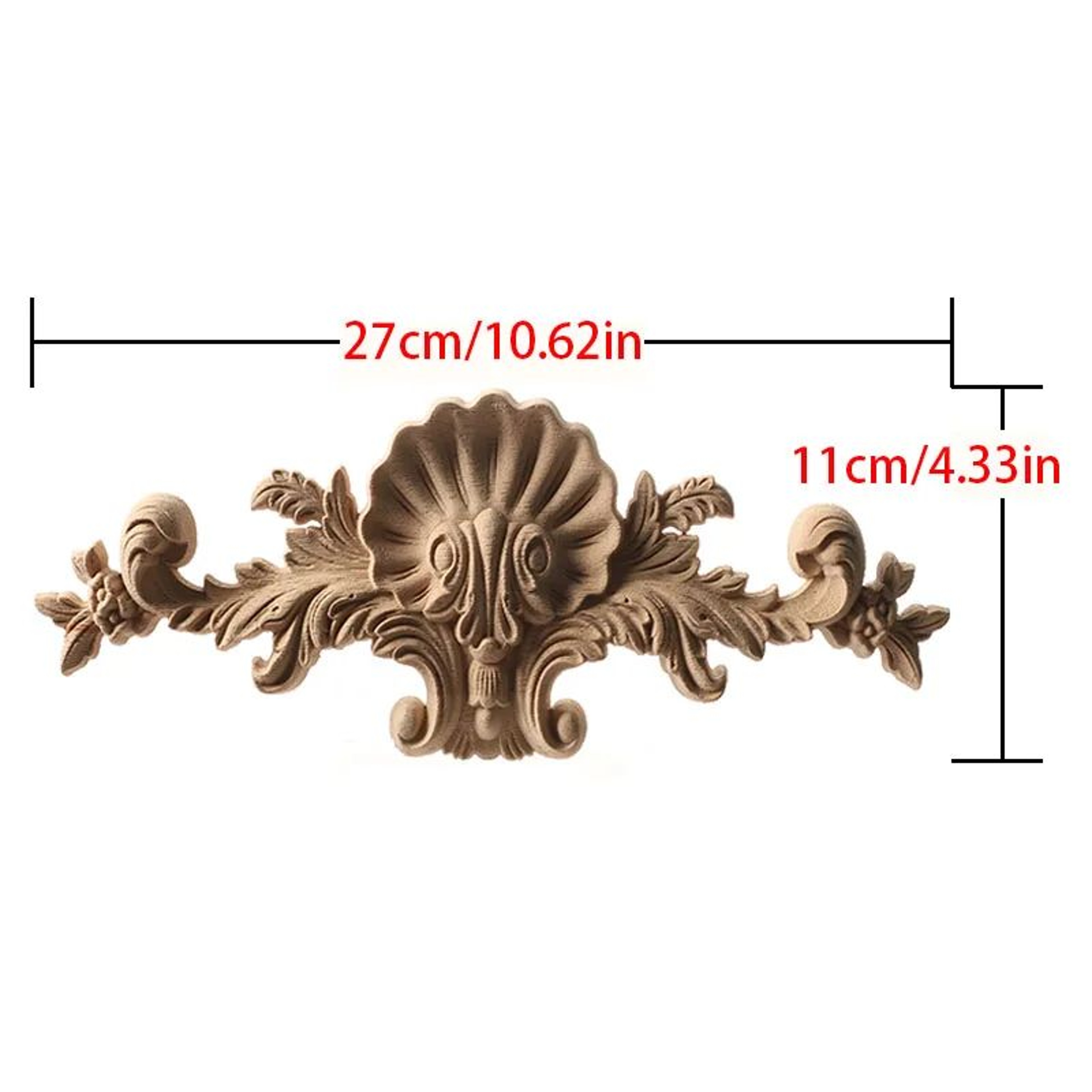 Carved Wood Corner Strip Applique Decorative Furniture Trim 11