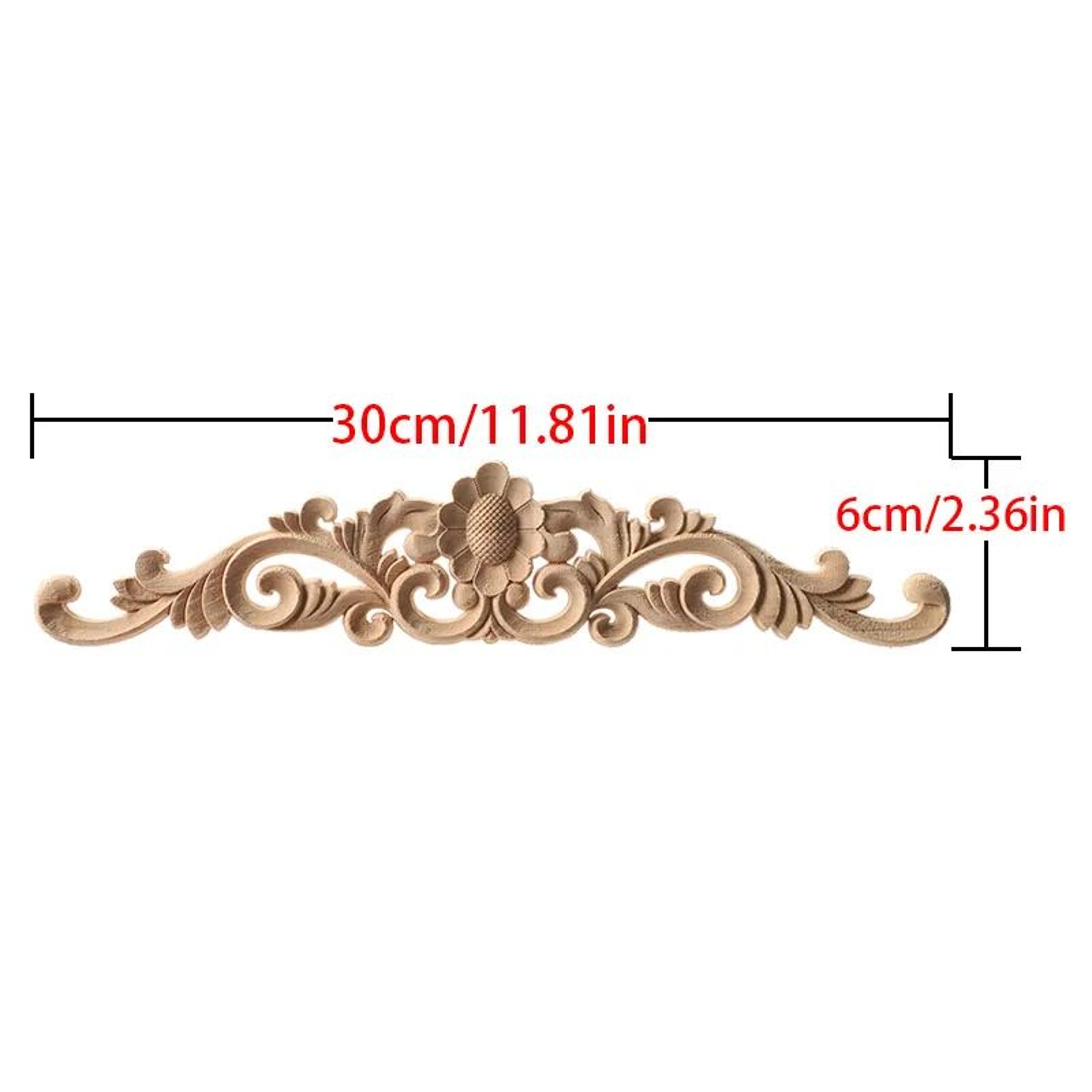 Carved Wood Corner Strip Applique Decorative Furniture Trim 13