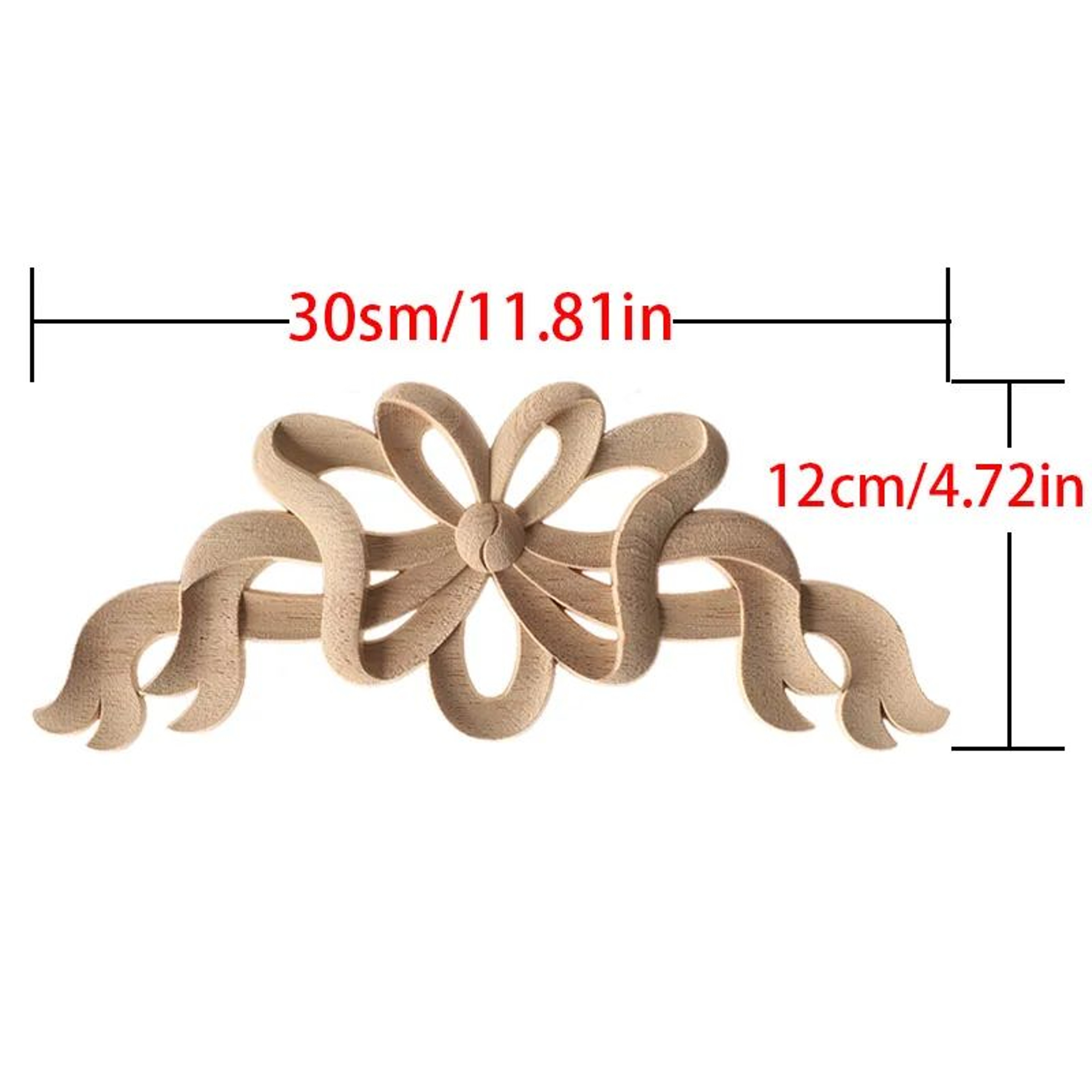 Carved Wood Corner Strip Applique Decorative Furniture Trim 14