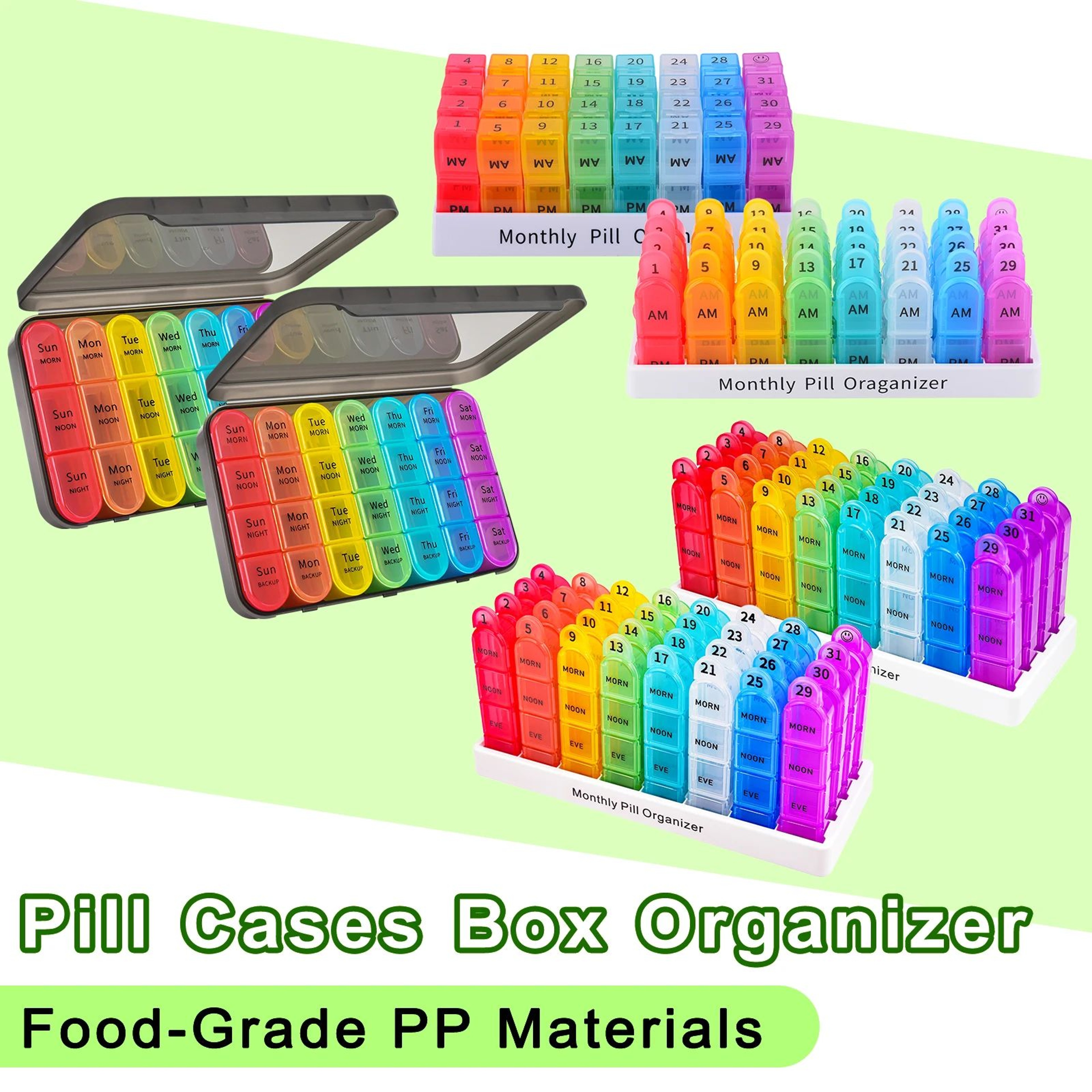 Weekly Monthly Pill Organizer Portable Travel Pill Case 0