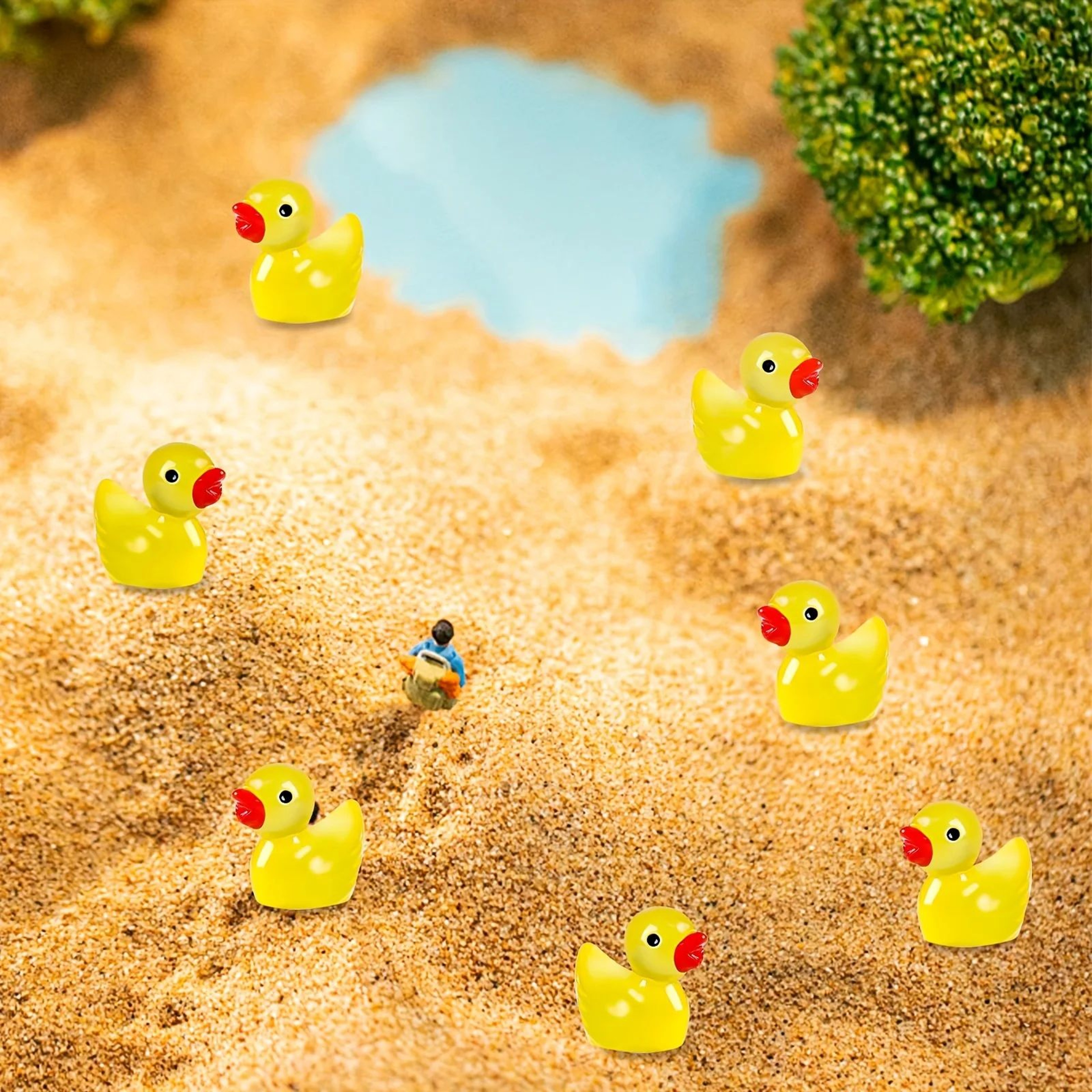 Glow In The Dark Mini Duck Figurines Set For DIY Decor And Crafts 2
