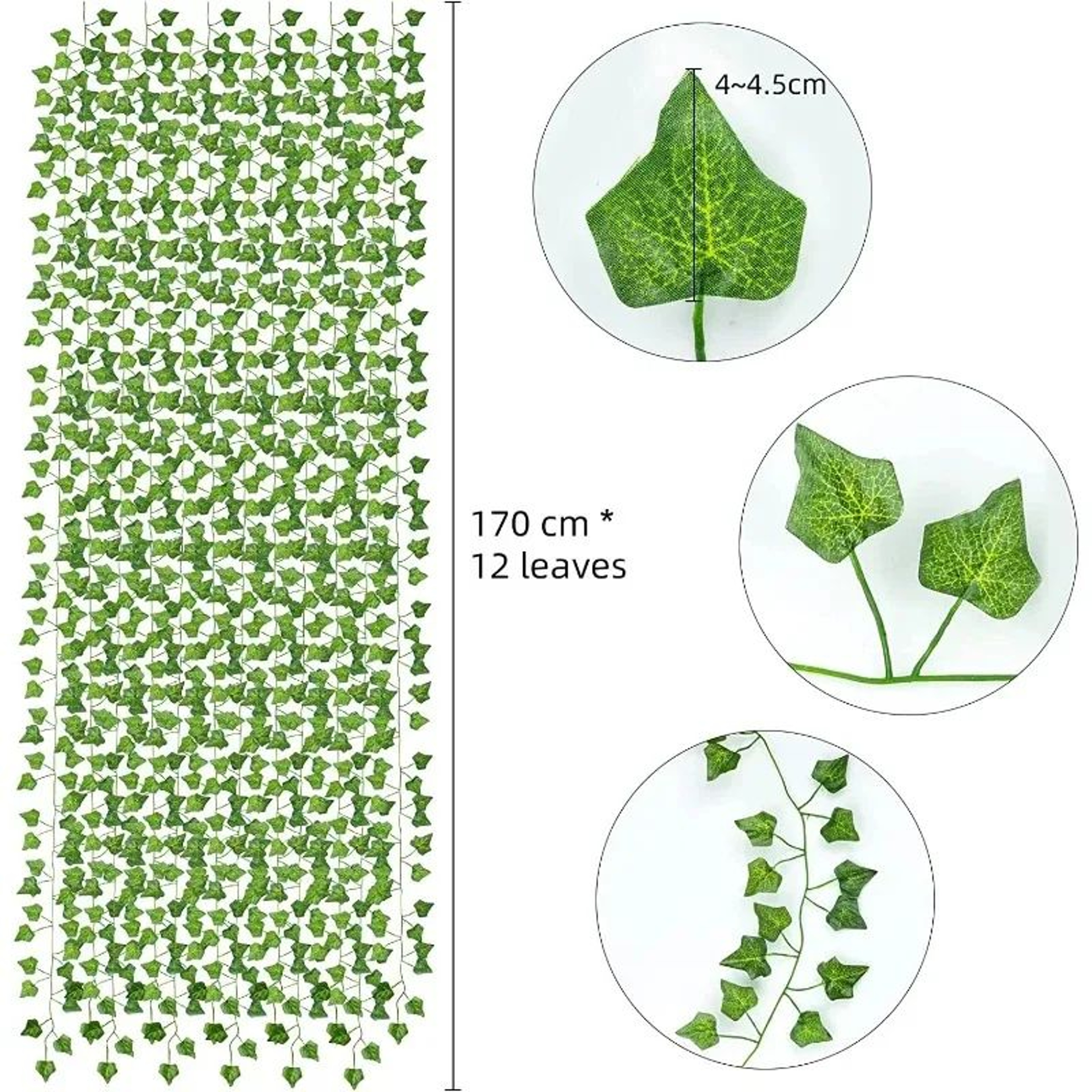 EverGreen Ivy Leaf Vine Artificial Plant Hanging Decor 4