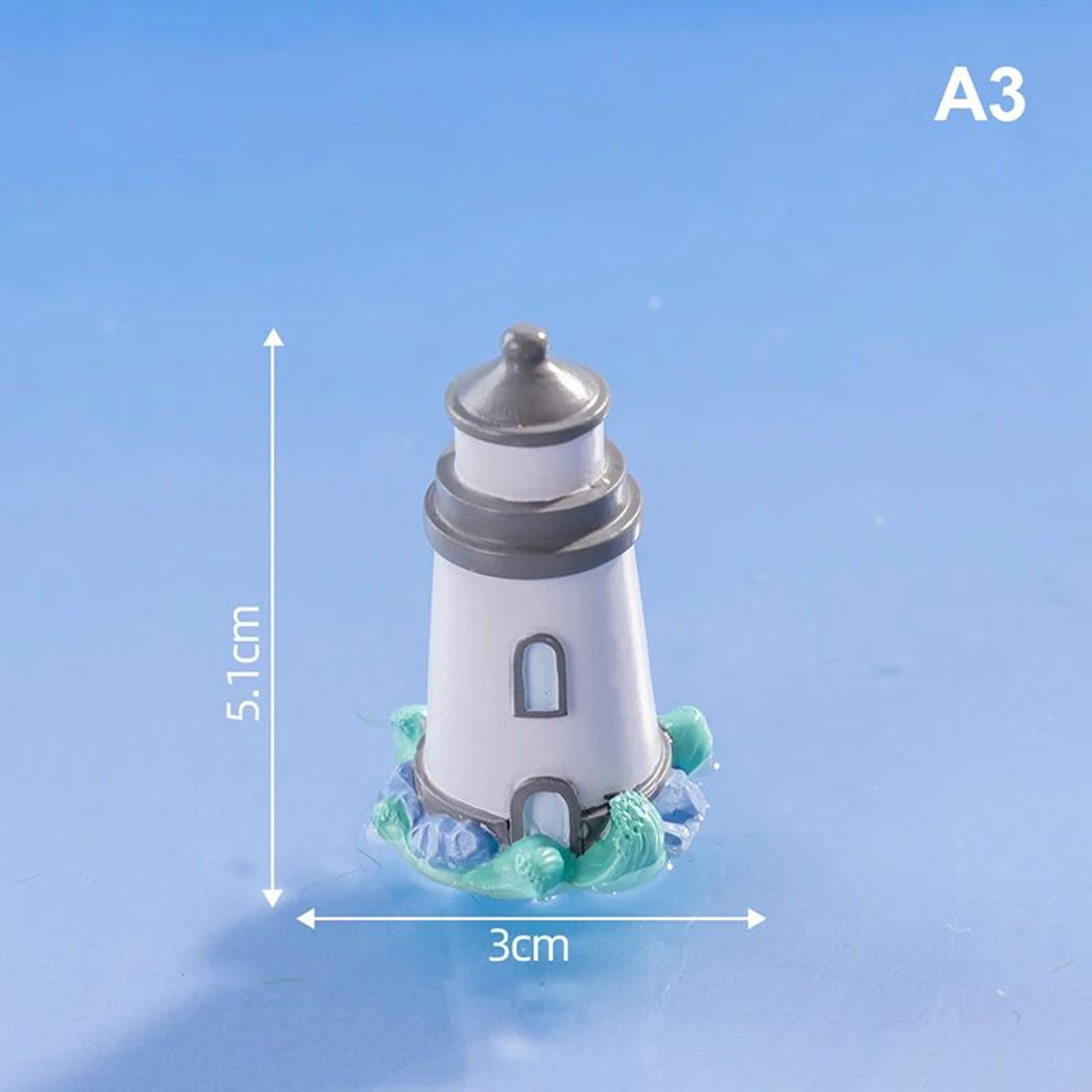 Mini Ocean Lighthouse Figurine Resin Garden Decor For Fairy Landscapes And DIY Displays 8
