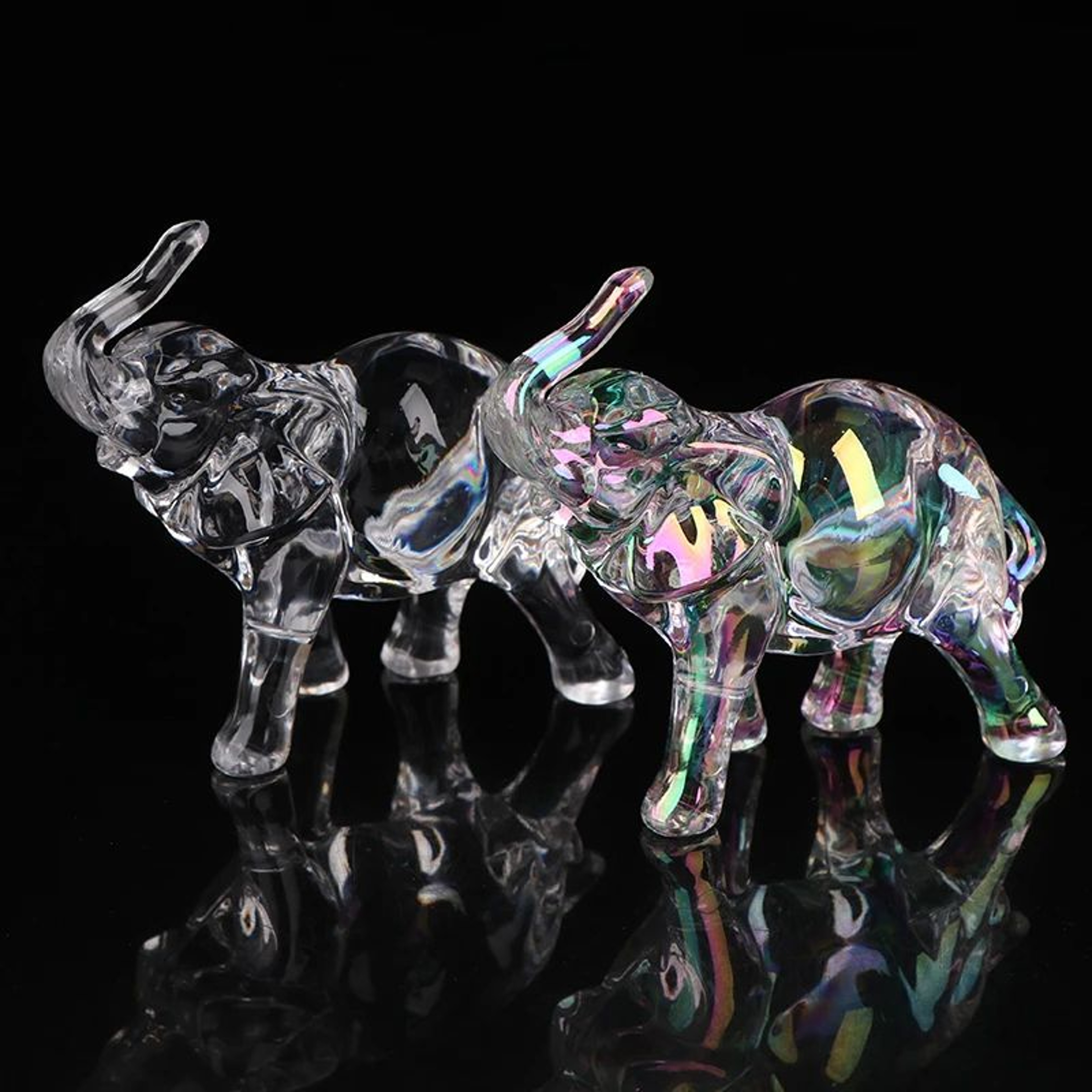 Crystal Elephant Figurine Cute Mini Animal Decor For Desk And Home 4