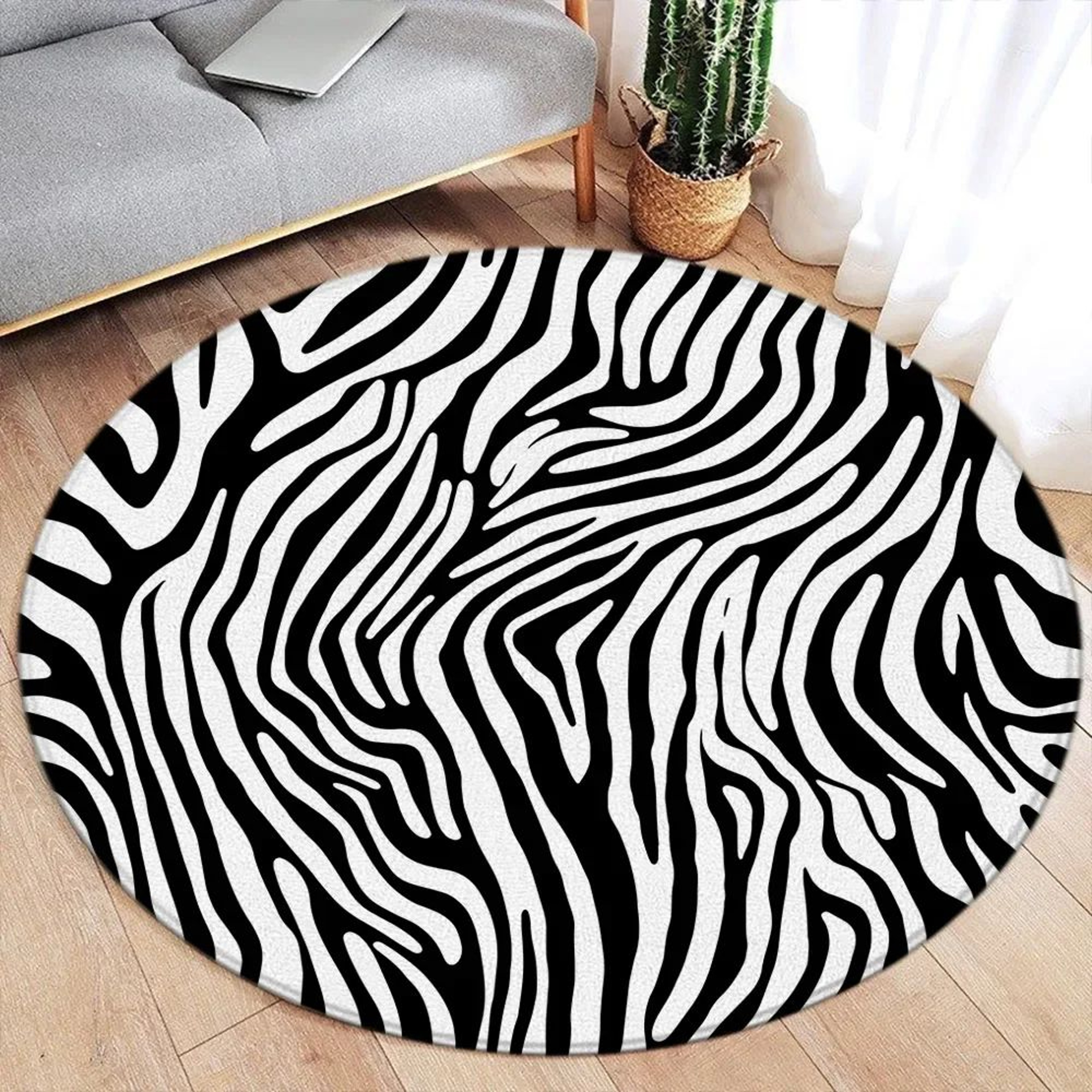Leopard Print Round Rug Soft Flannel Carpet For Bedroom And Living Room Decor 4