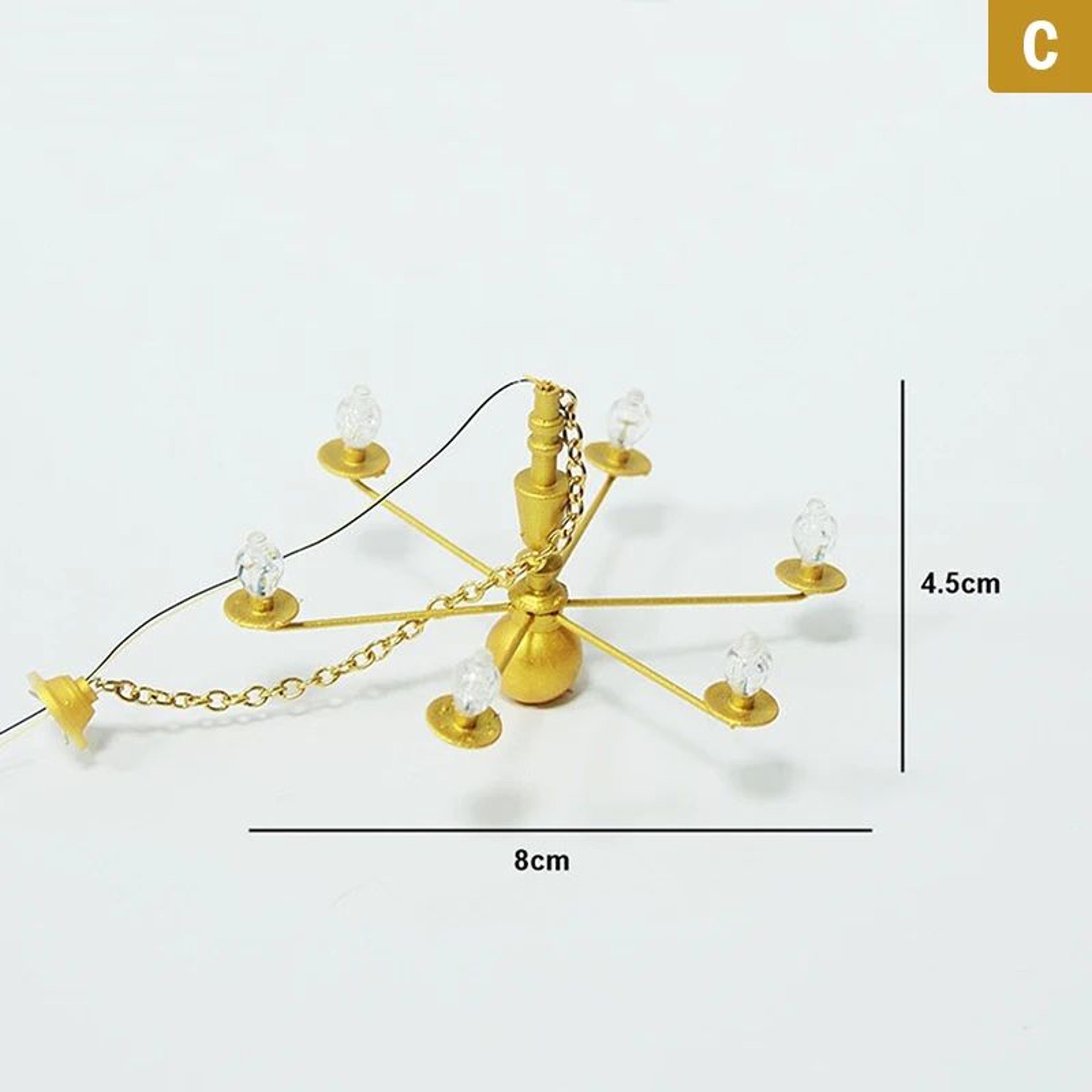 Mini LED Dollhouse Ceiling Lamp Chandelier Decor 8