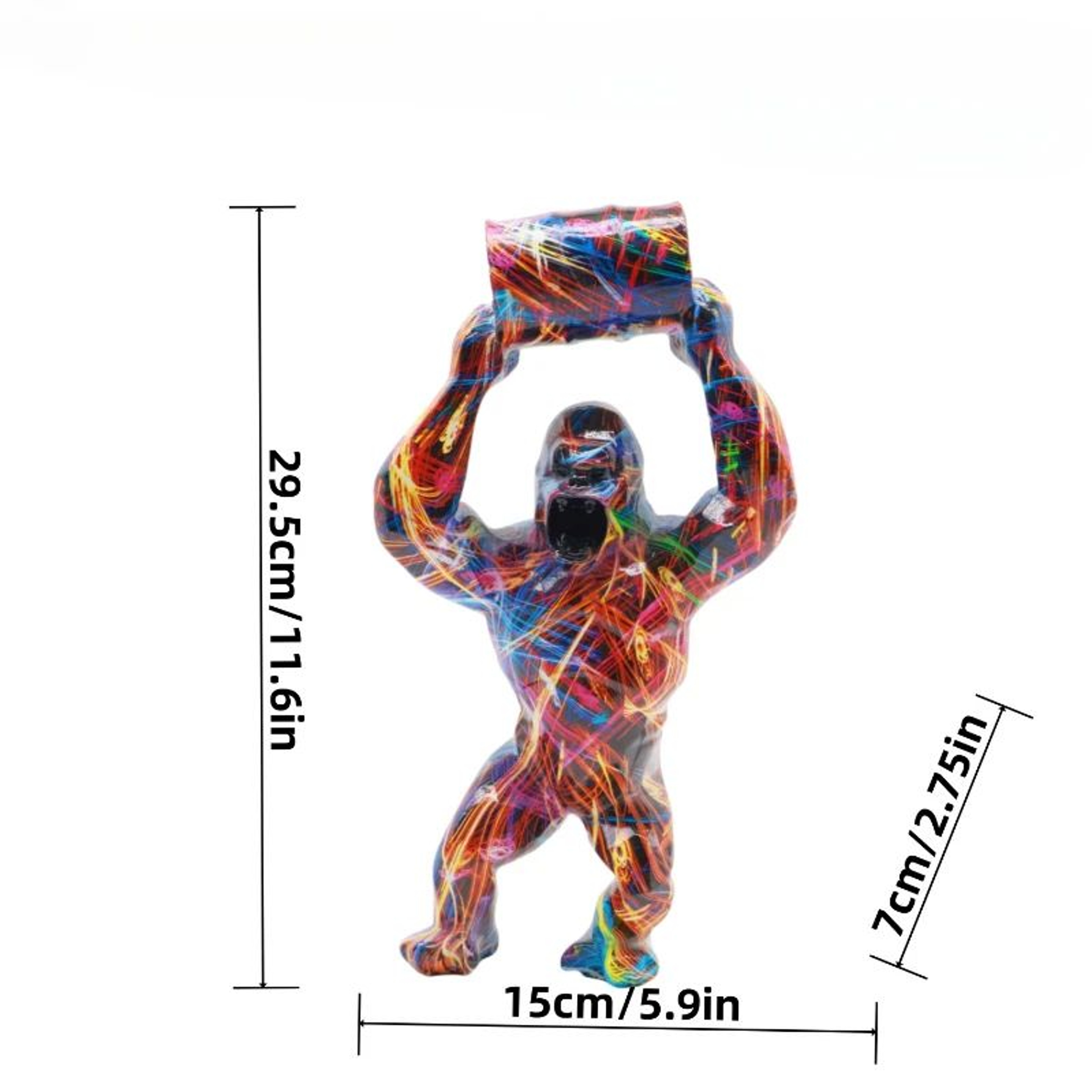 Gorilla Resin Sculpture Decorative Statue Modern Home Accent 8