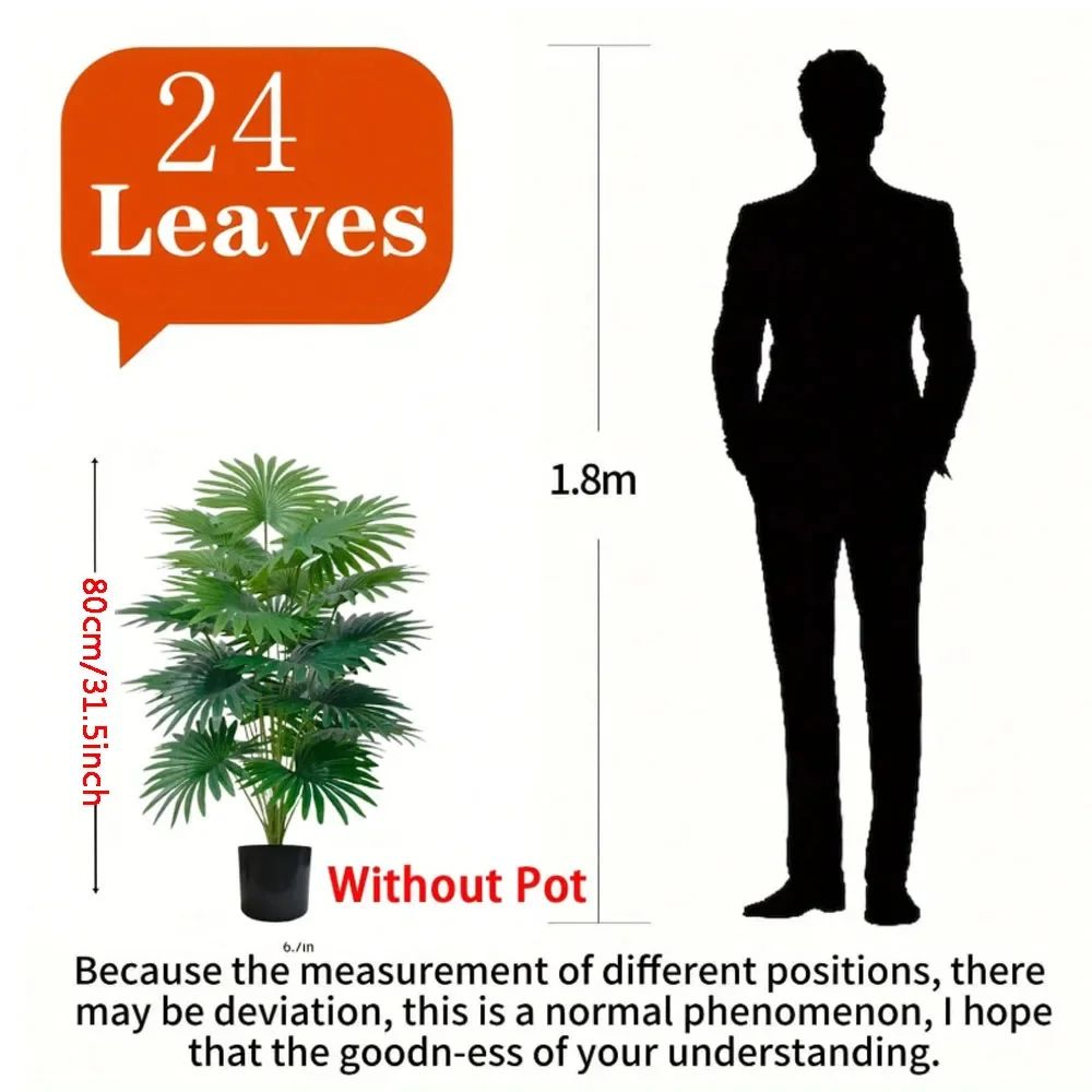 Artificial Palm Tree Large Fan Leaf Indoor Plant Tropical Home Decor 5