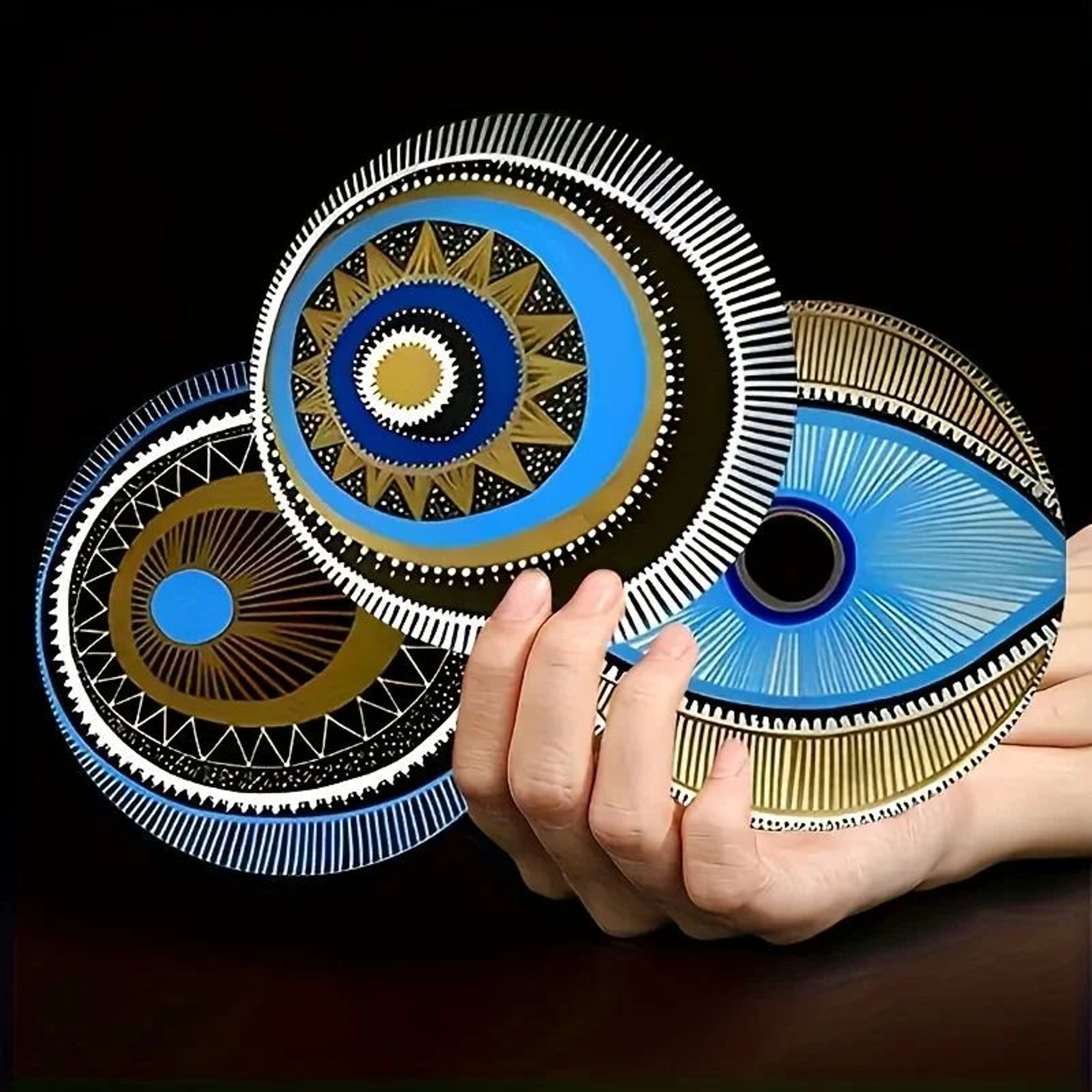 Devil Eye Wooden Coasters Set Protective Drink Coasters Boho Table Decor 1