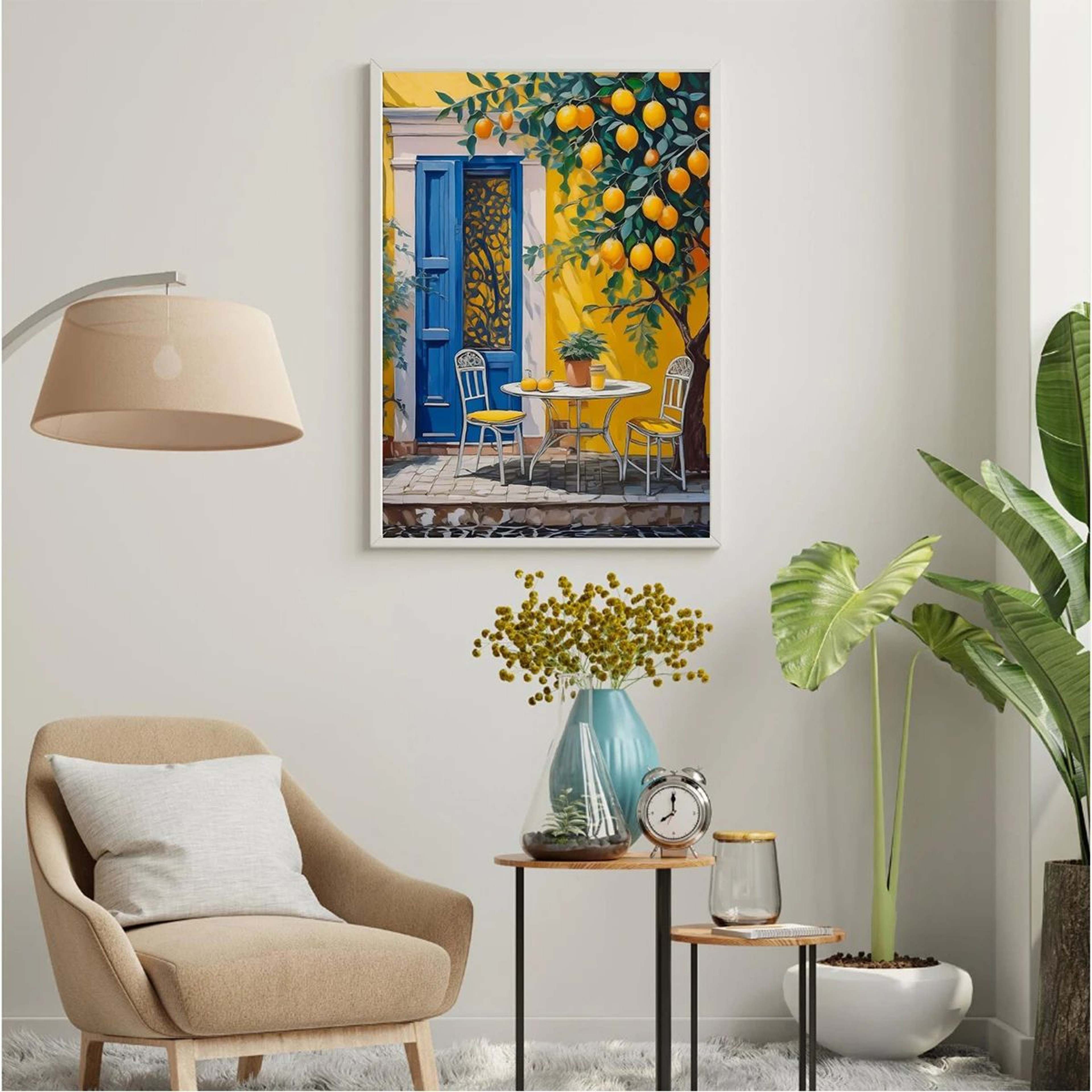 Italian Lemon Tree Wall Art Cottagecore Canvas Spring Landscape Decor 4