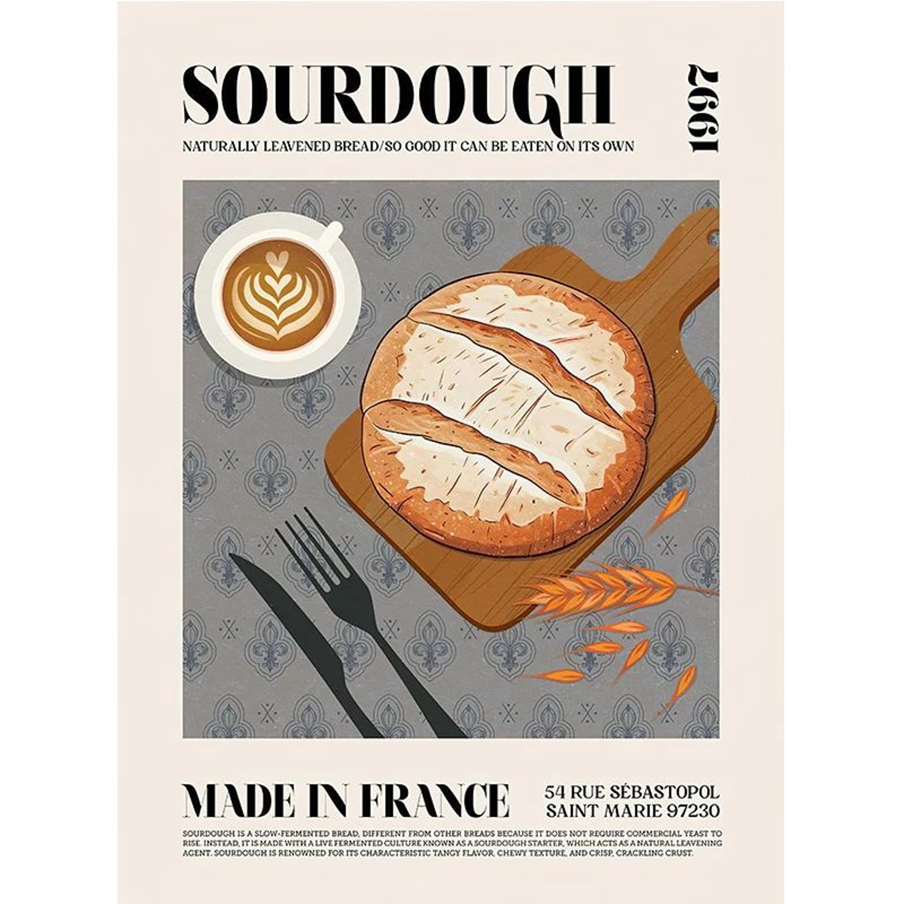 World Cuisine Food Wall Art Kitchen Canvas Poster Ramen Pizza Coffee Decor 18