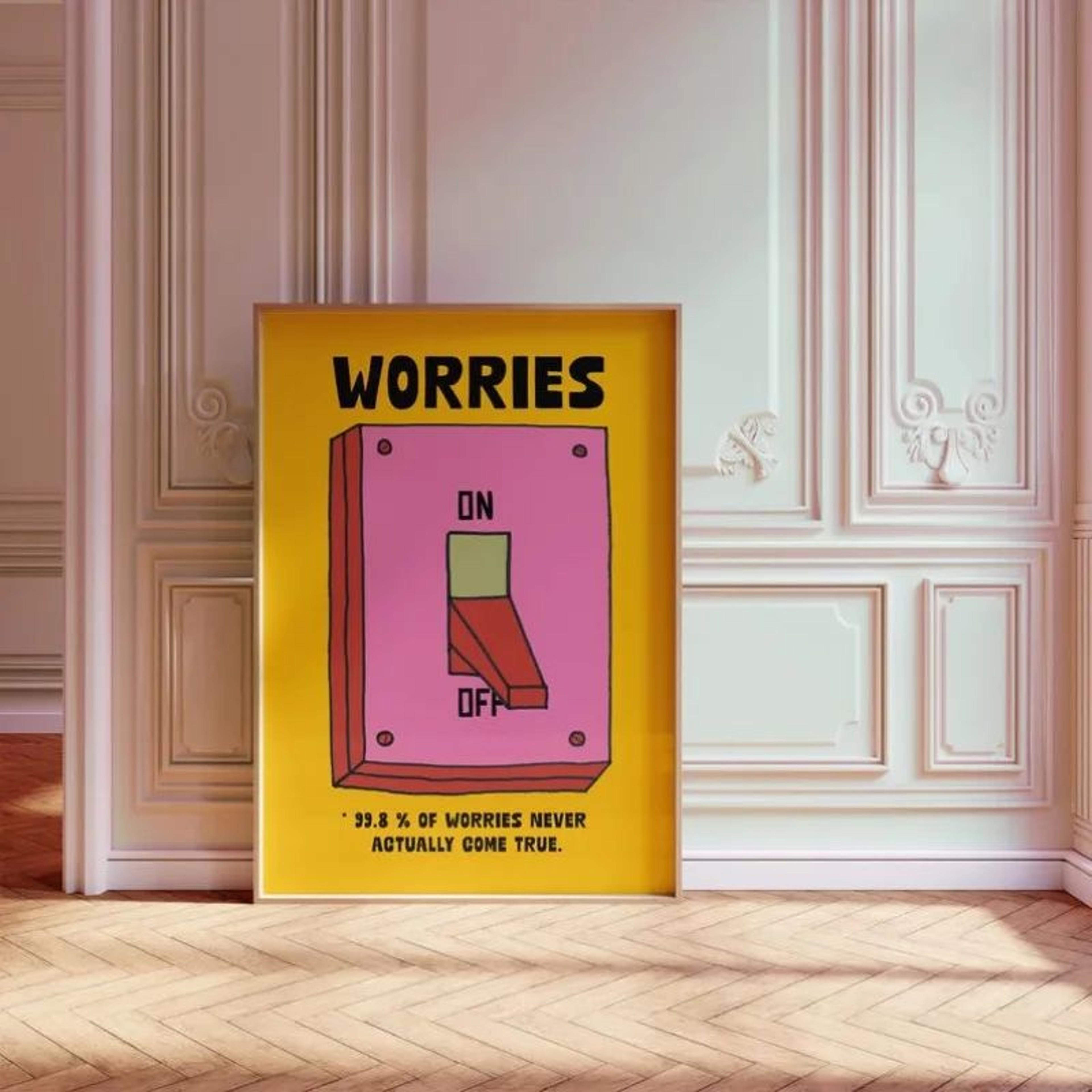 Mental Health Quote Wall Art Colorful Retro Cartoon Canvas Positive Decor 4