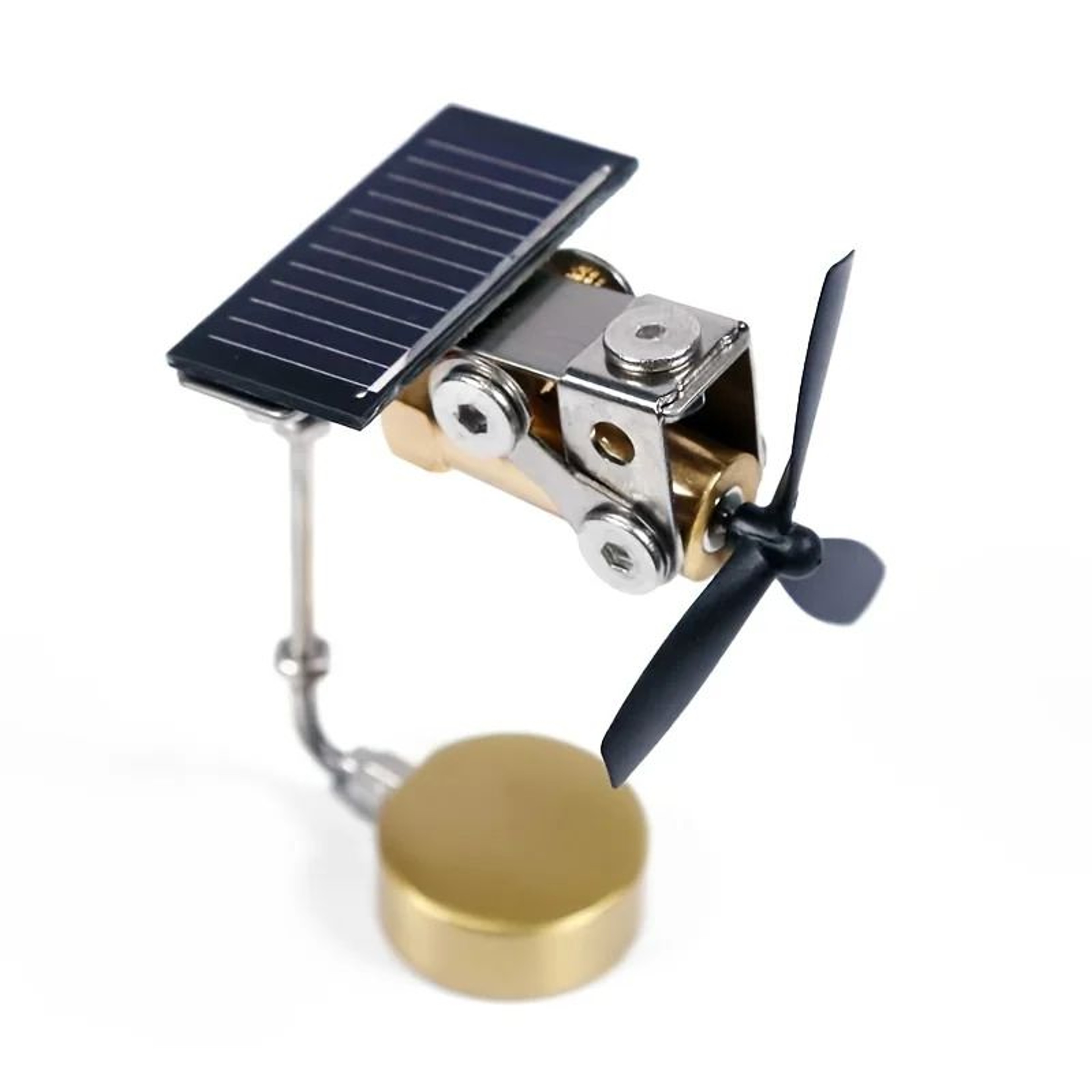 Solar Windmill Decor Copper Spinning Ornament Educational Desk Toy 4