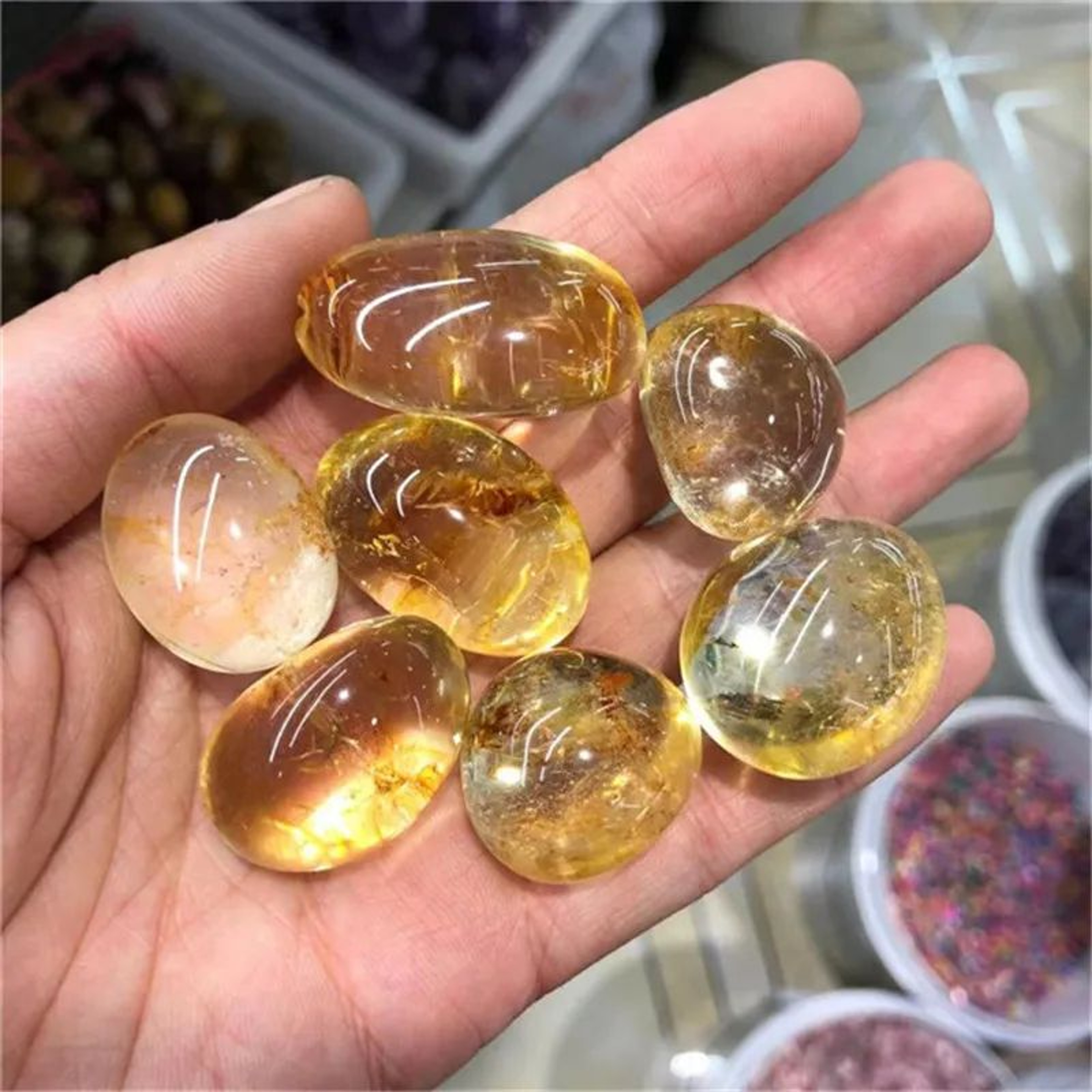 Natural Citrine Crystal Stones Polished Healing Gemstones For Decor And Energy 1