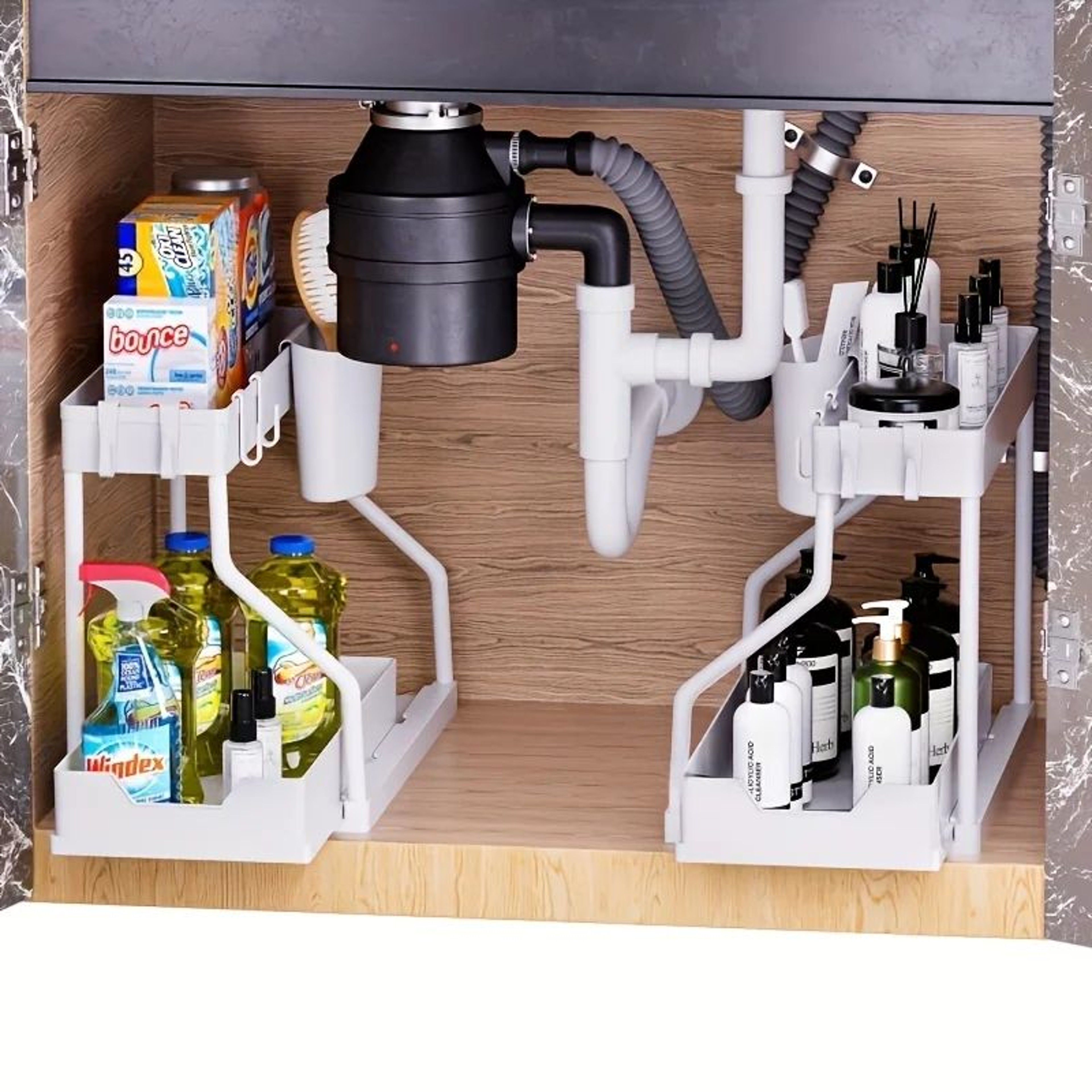 SlideEase 2 Tier Under Sink Organizer Pull Out Storage Drawer 2