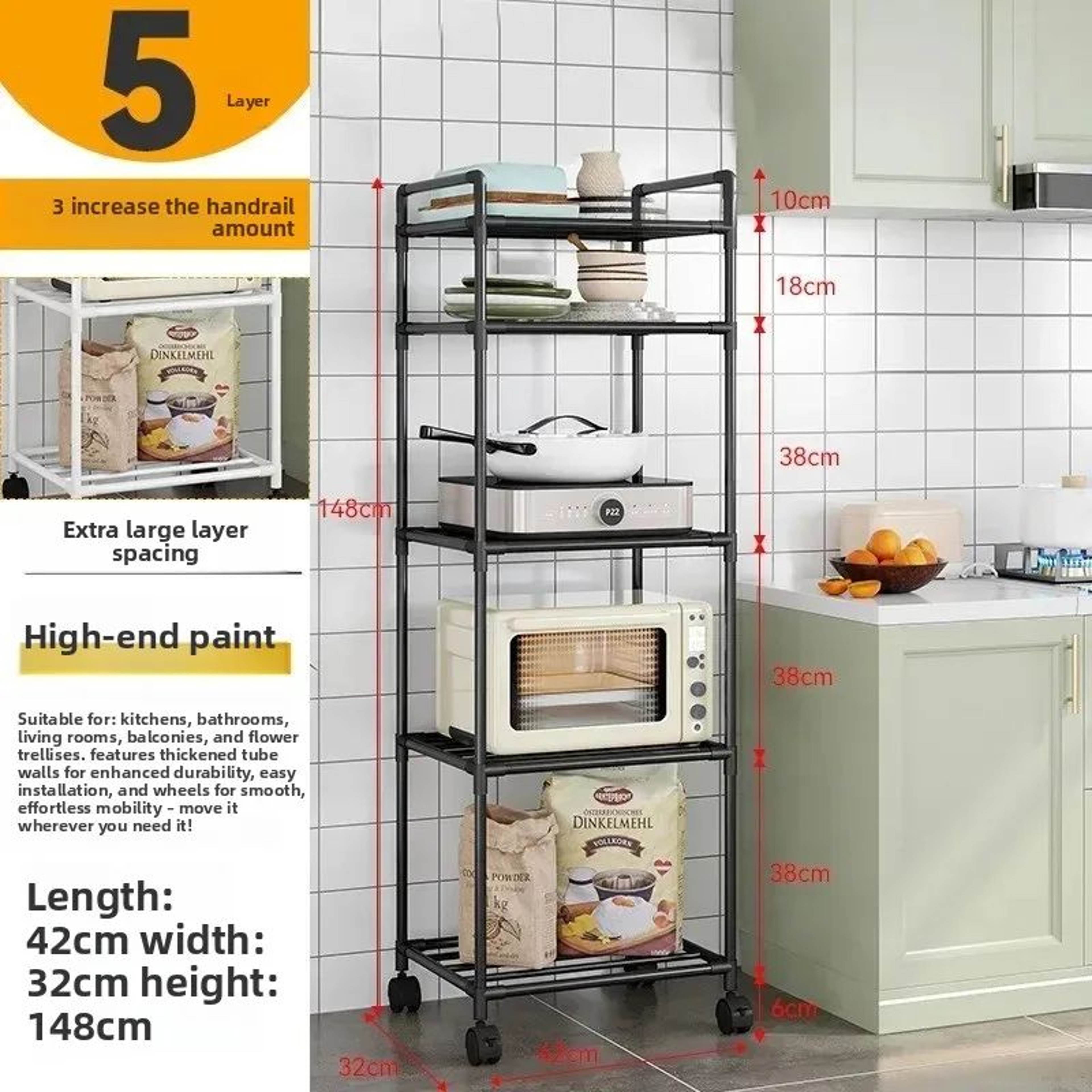 MaxiStack Multi Layer Kitchen Storage Rack Freestanding Organizer Shelf 15