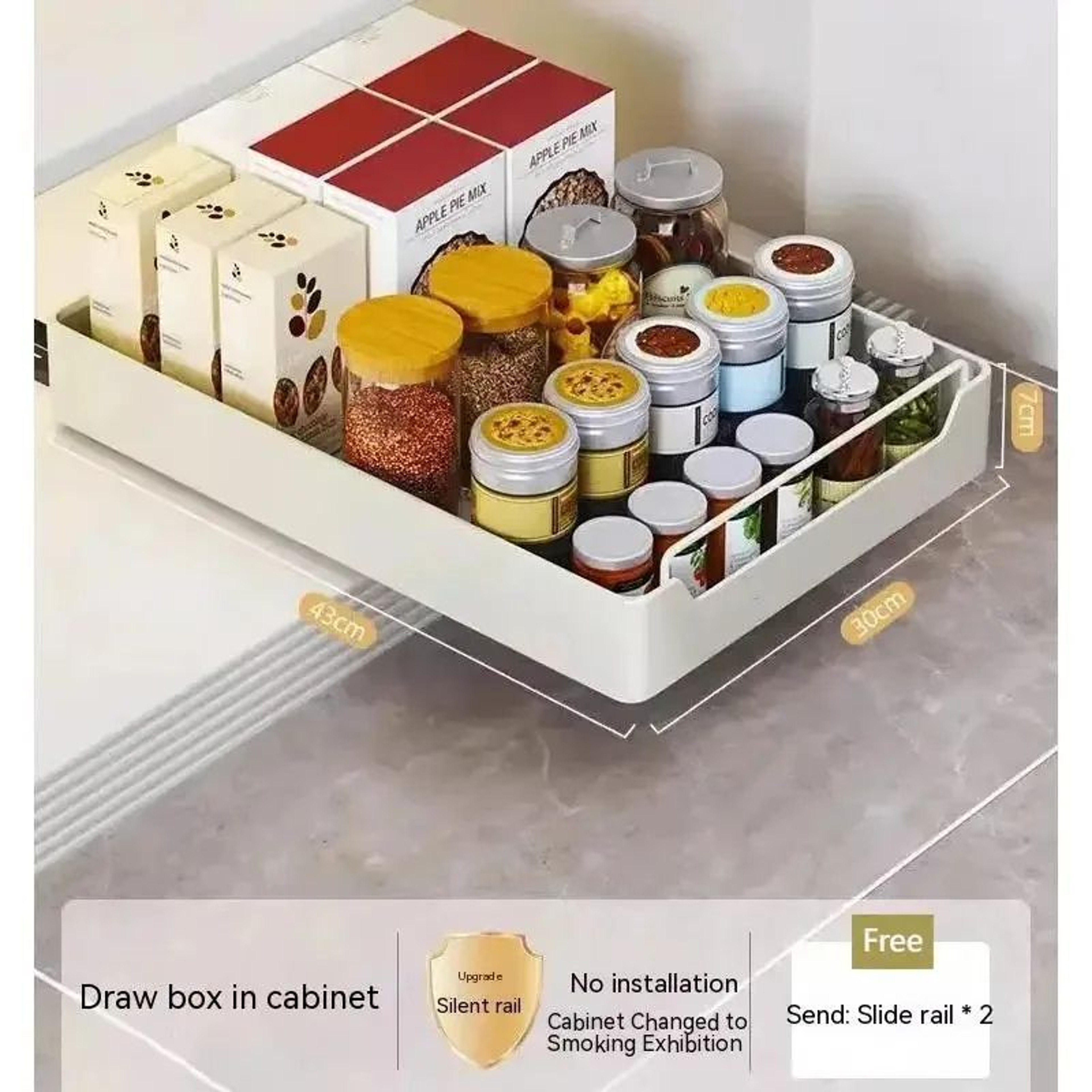SlideEase Pull Out Cabinet Organizer Drawer Rack 5
