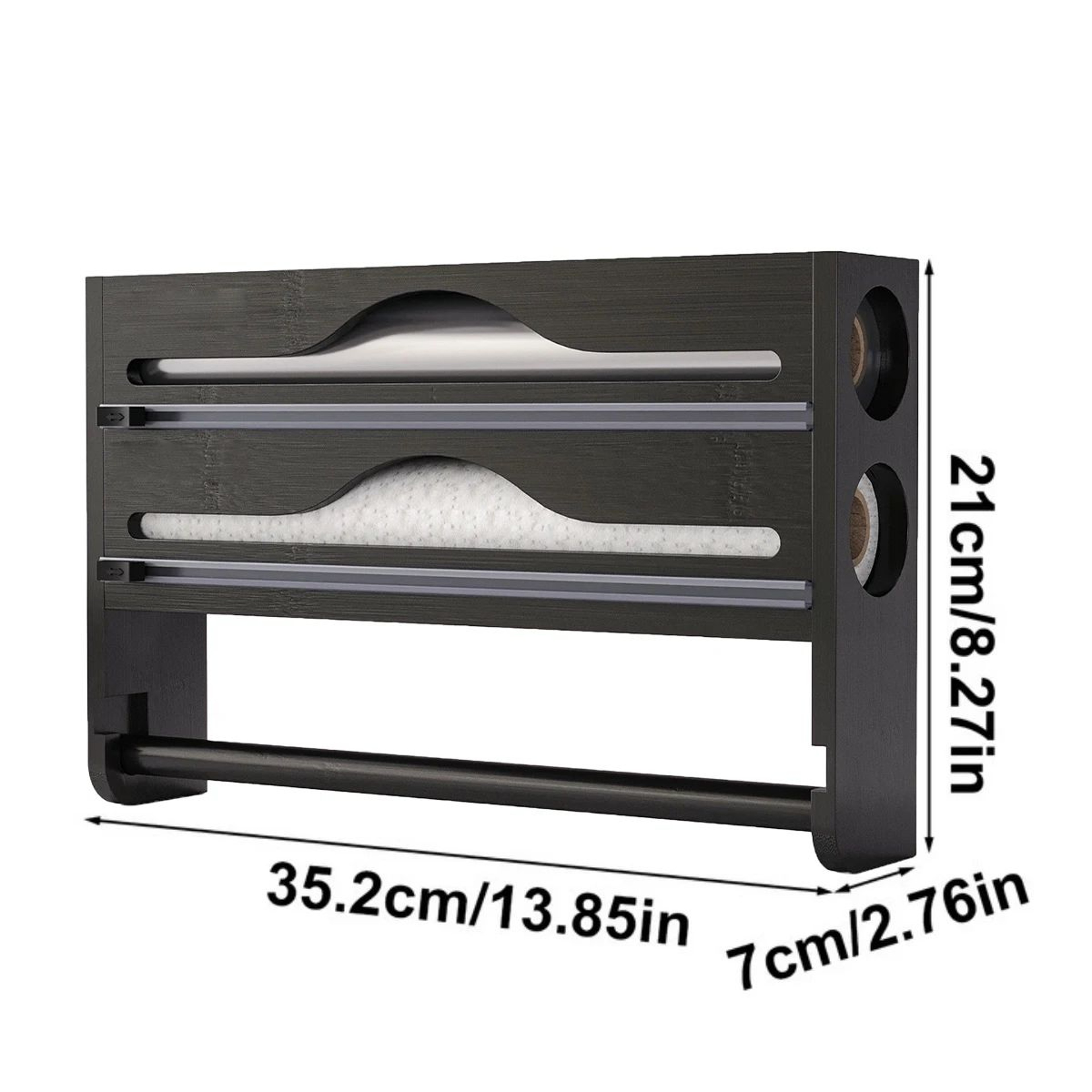 BambooCut Wall Mounted Wrap Dispenser Organizer 6