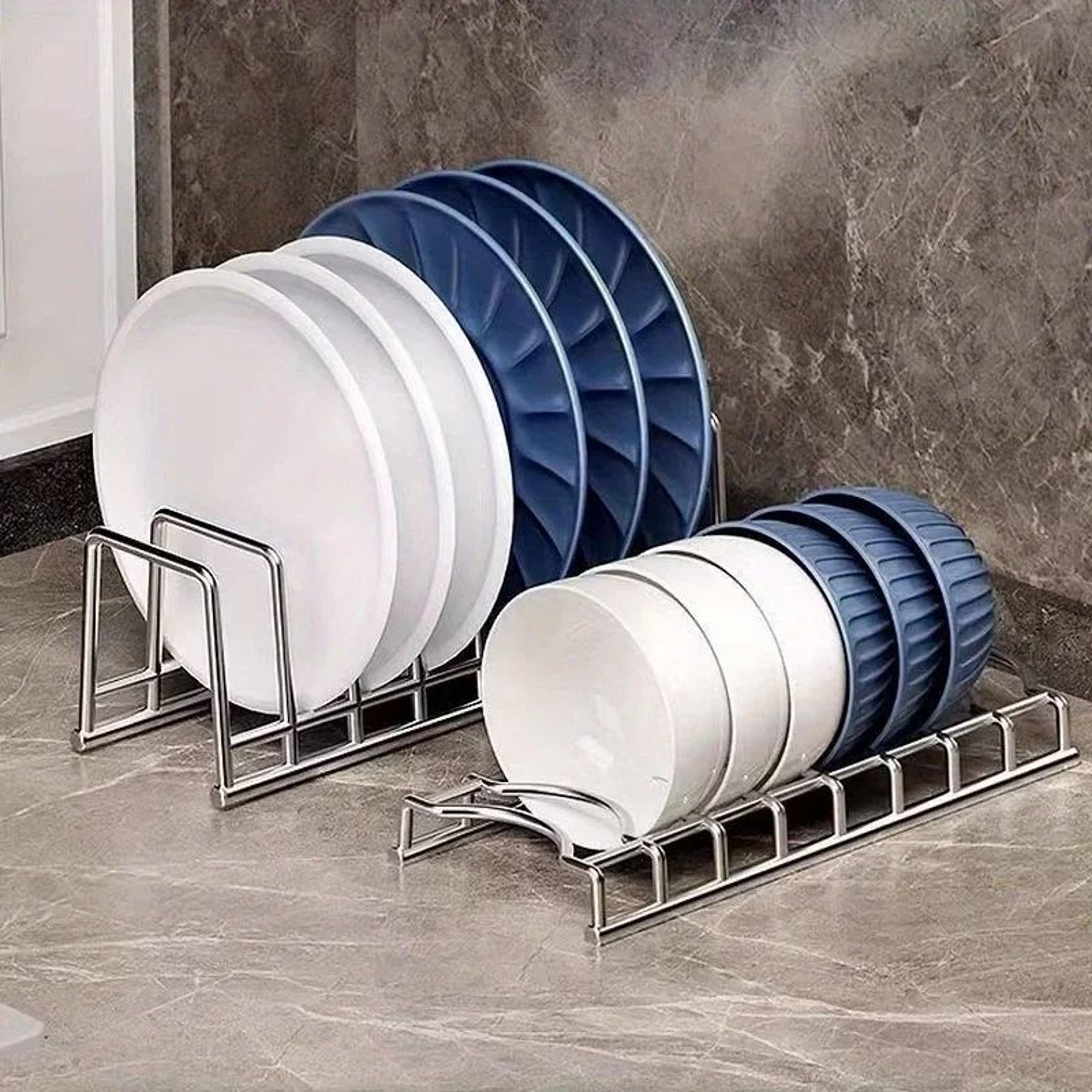 Expandable Dish Drying Rack With Drip Tray Compact Kitchen Counter Organizer 3