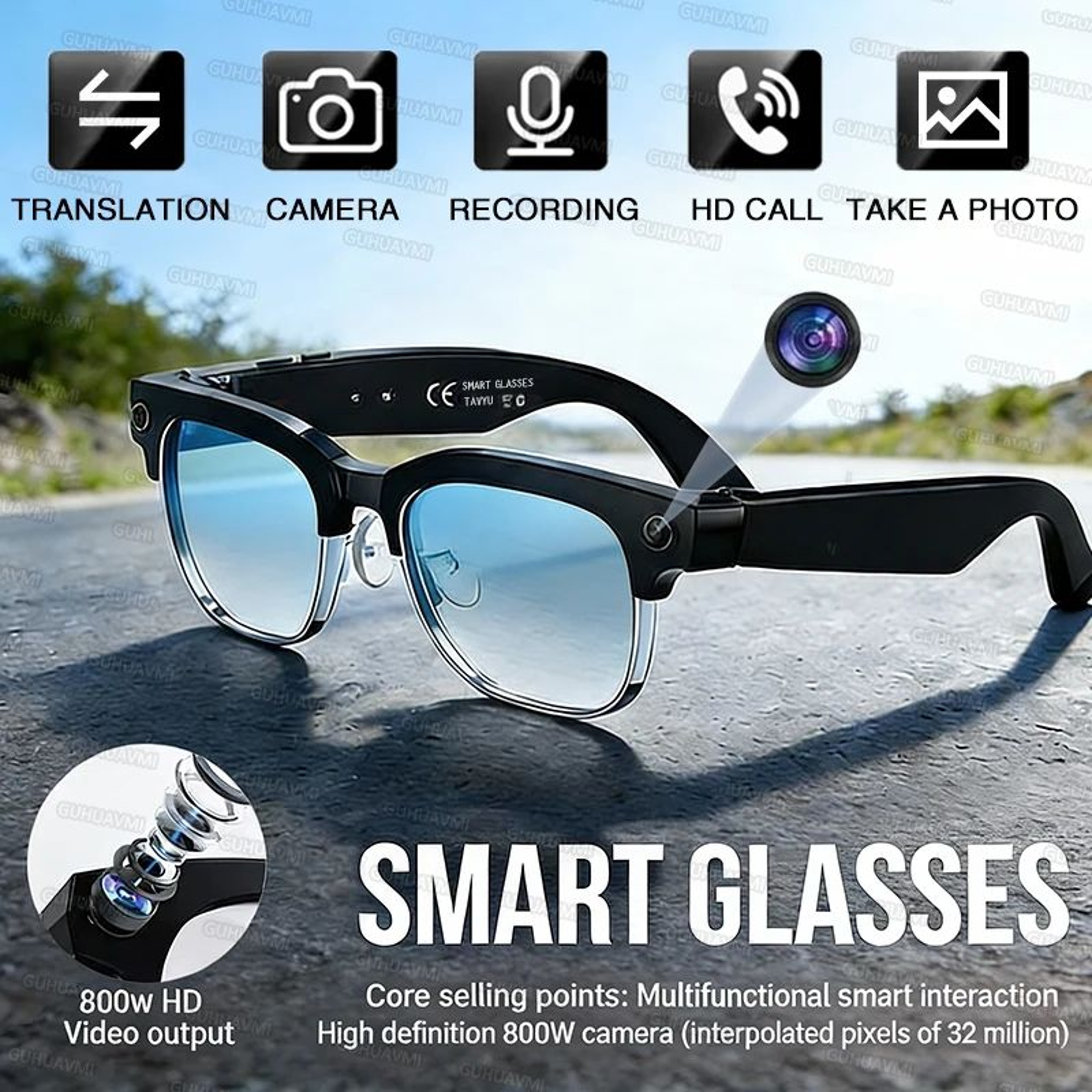 AI Smart Glasses With Camera Voice Translation And Bluetooth Call 7