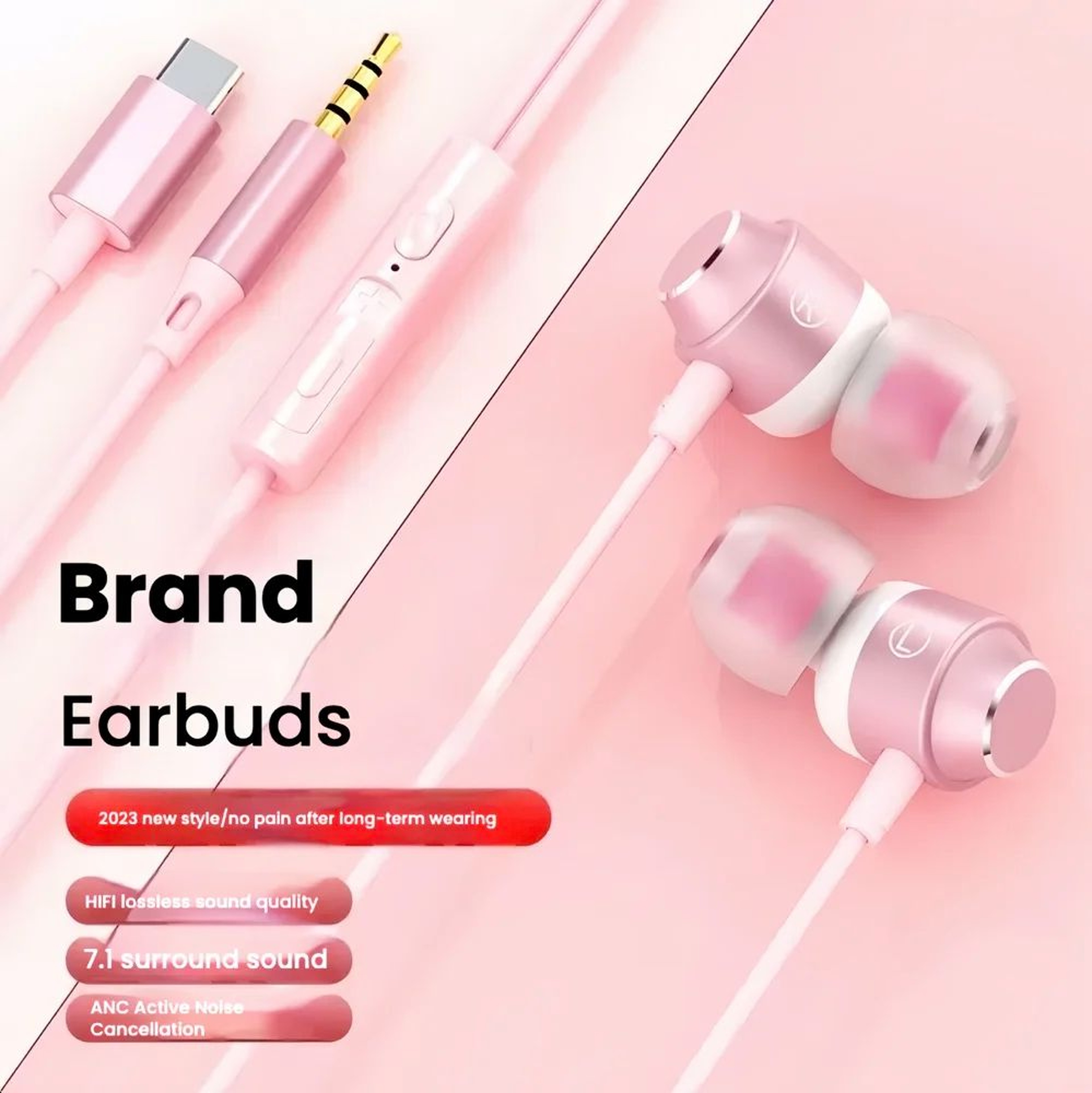 ClearSound Universal Wired Earbuds With Type C And Lightning Compatibility 3