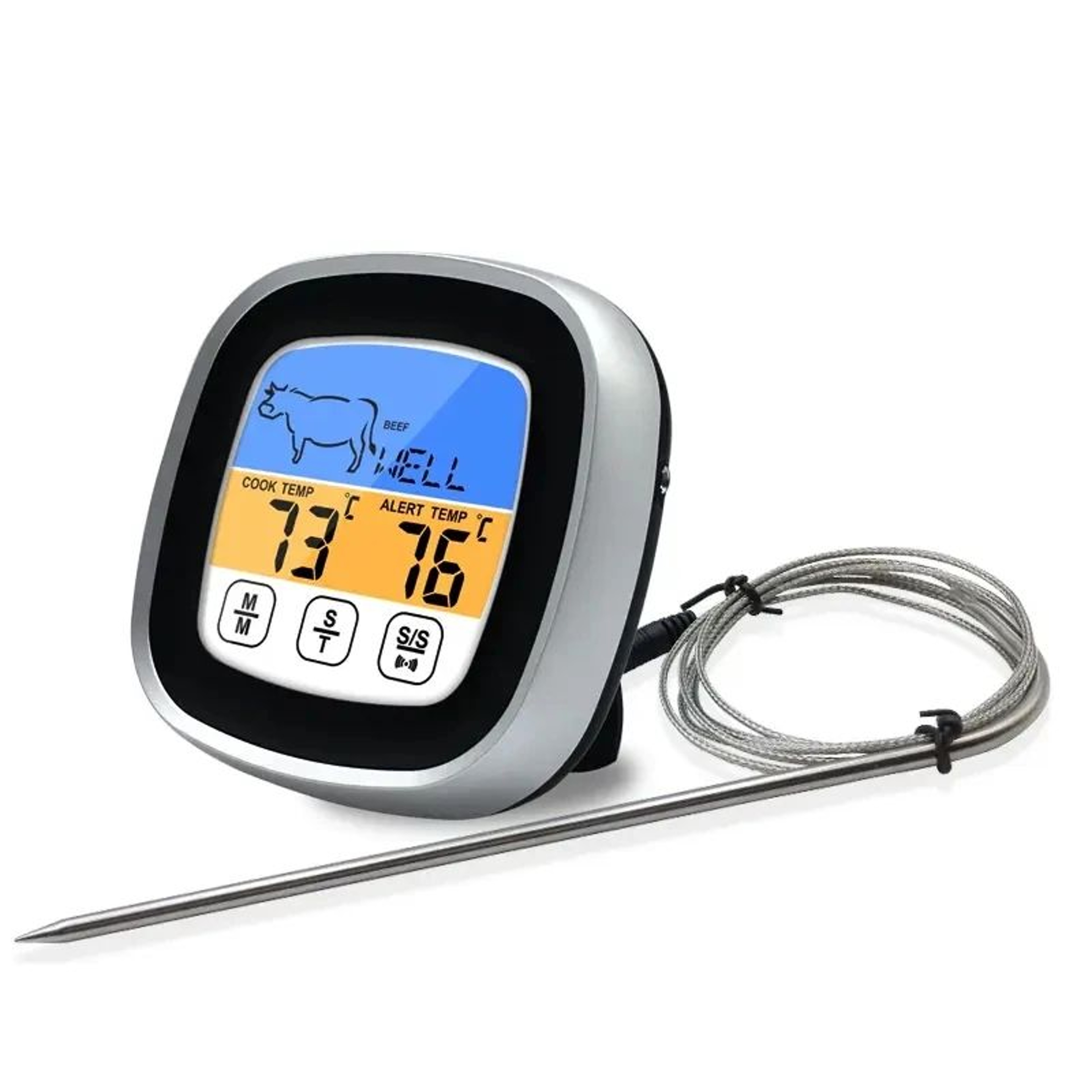 Digital Meat Thermometer With Touchscreen LCD And Precision Probe For Grill And BBQ 6