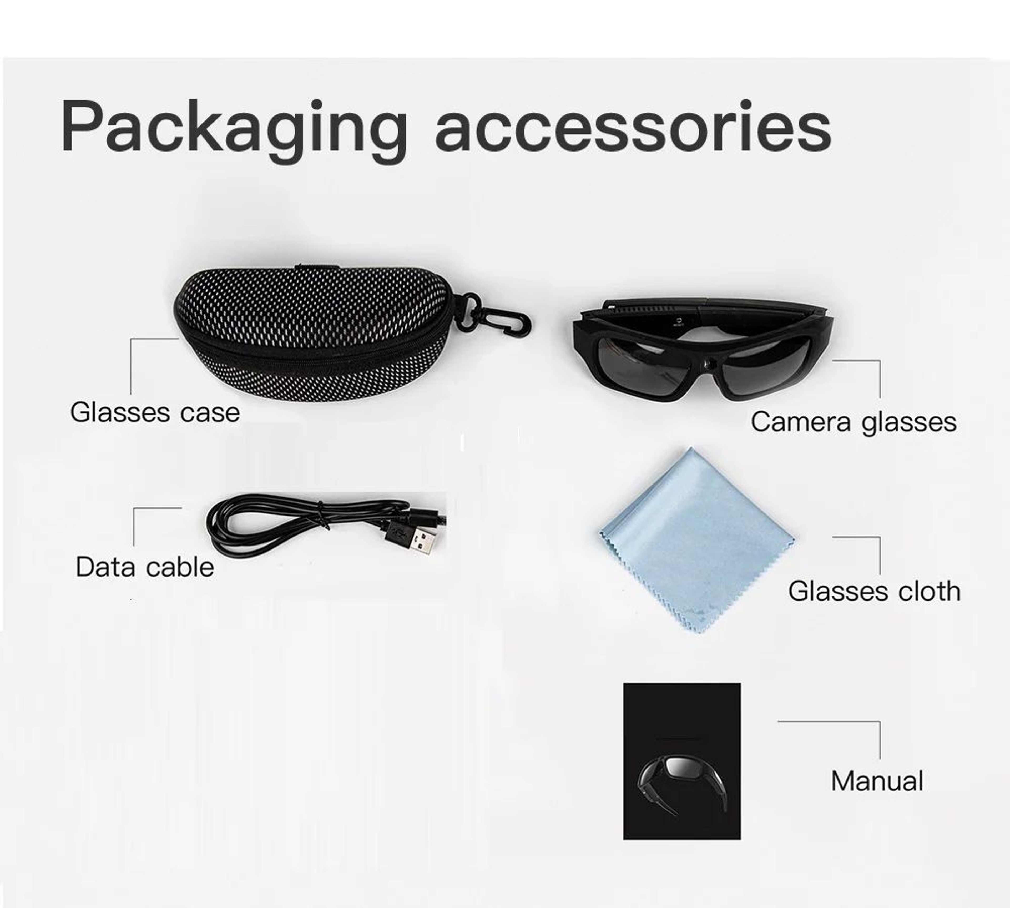 VisionPro 4K Camera Glasses HD Video Recording Smart Sunglasses 6