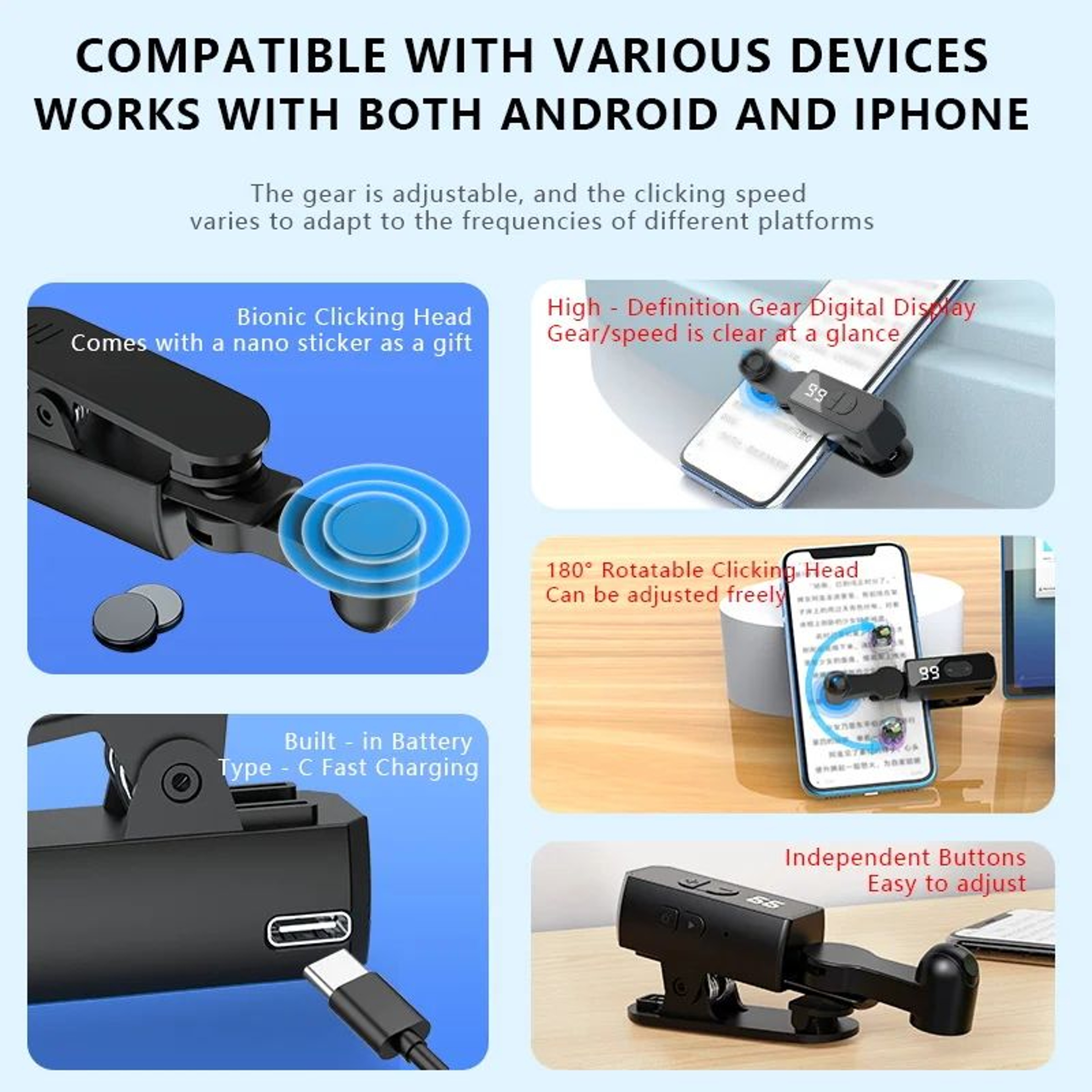 TapMaster Auto Clicker Device Smart Phone Screen Tapper For Gaming And Streaming 3