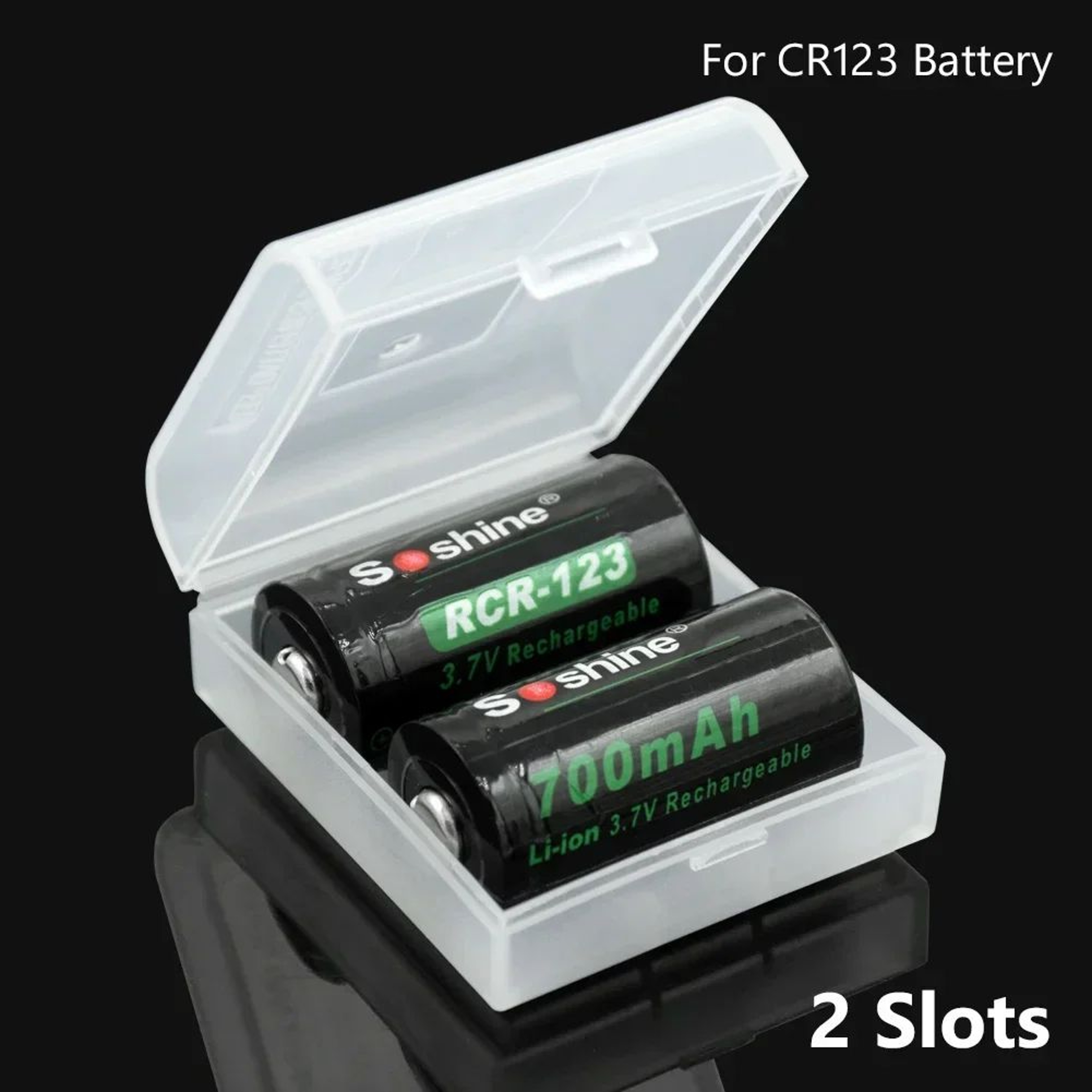 CR123 Battery Storage Case 2 Slot Protective Battery Holder 3