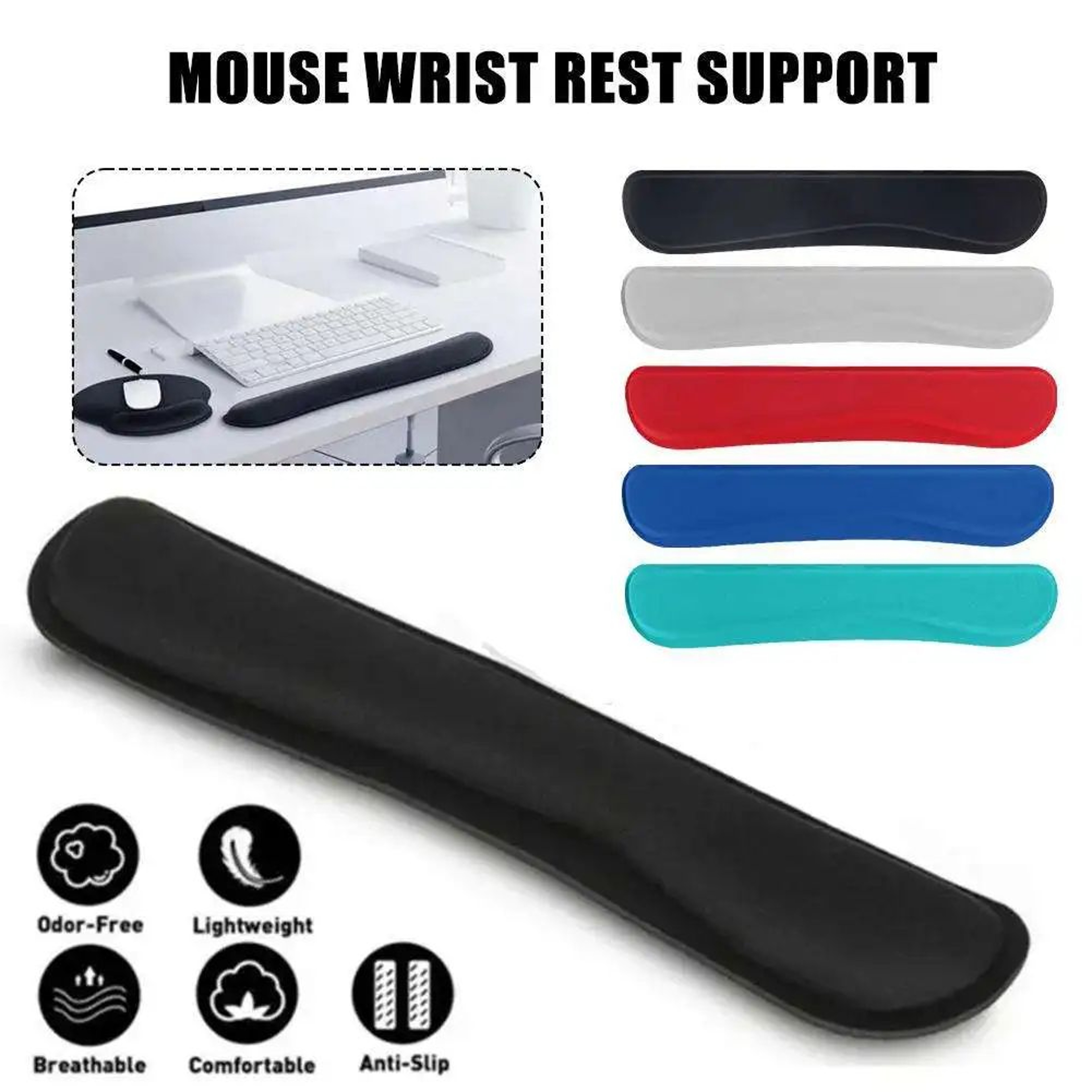 Keyboard Wrist Rest Pad Memory Foam Ergonomic Support For Gaming And Office 4
