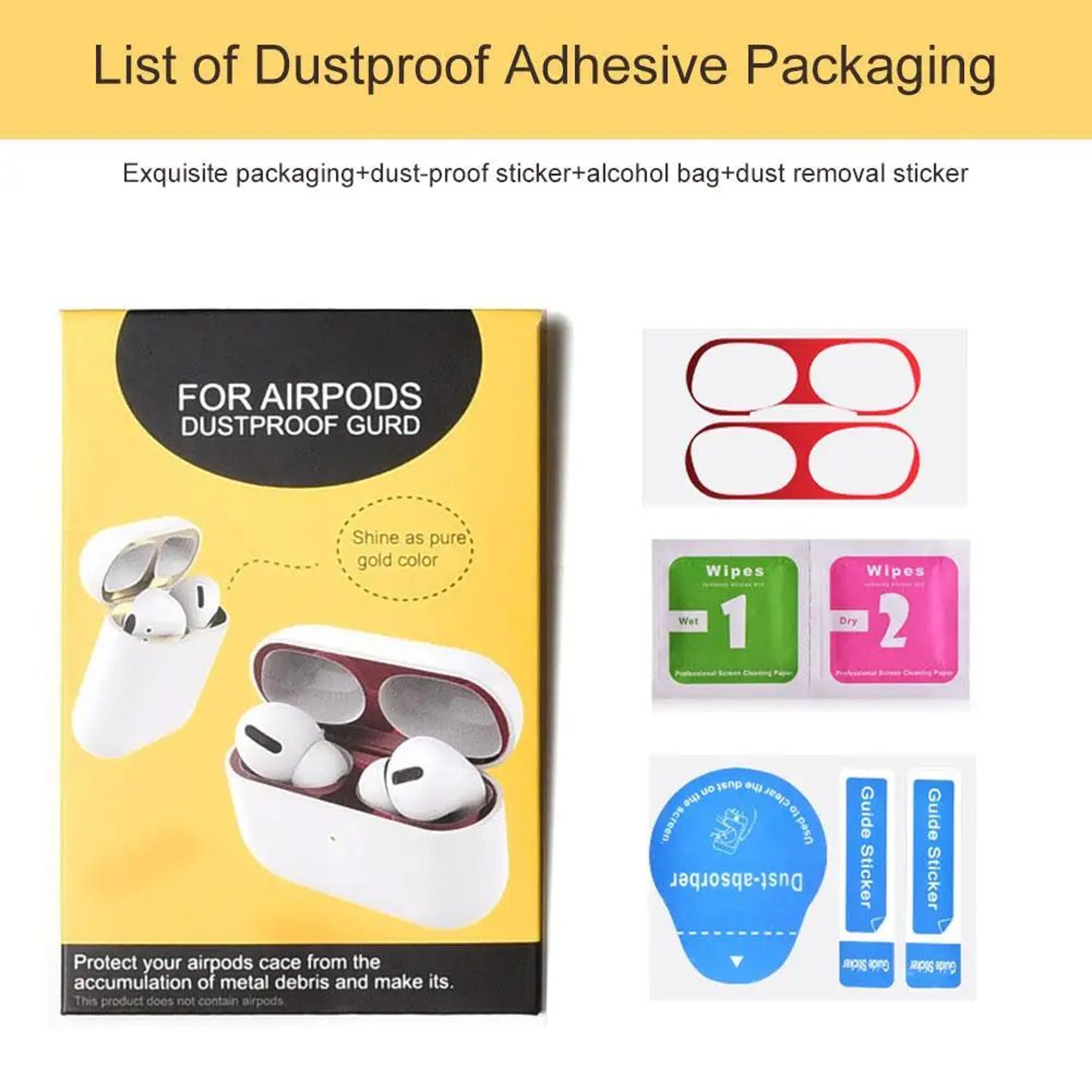 AirPods 4 Dust Proof Metal Sticker Protection Kit 1