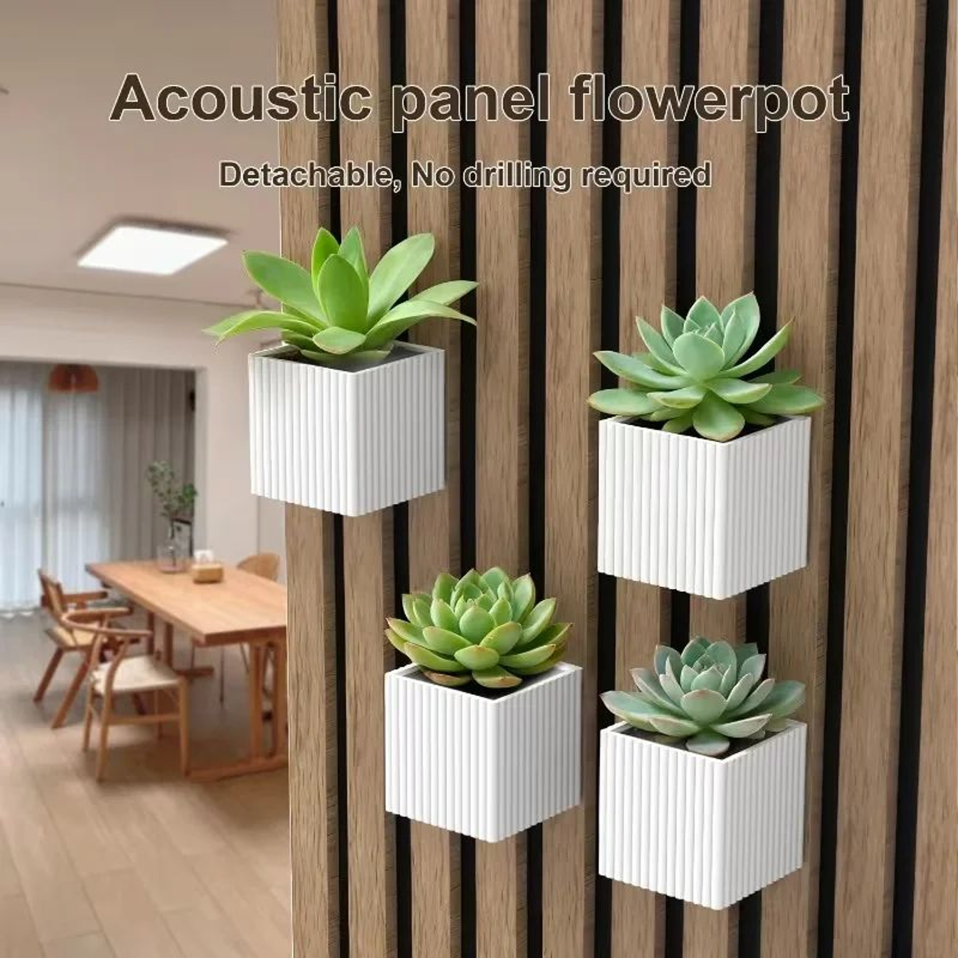 Square Acoustic Panel Shelf Rack For Plants And Room Decor 6