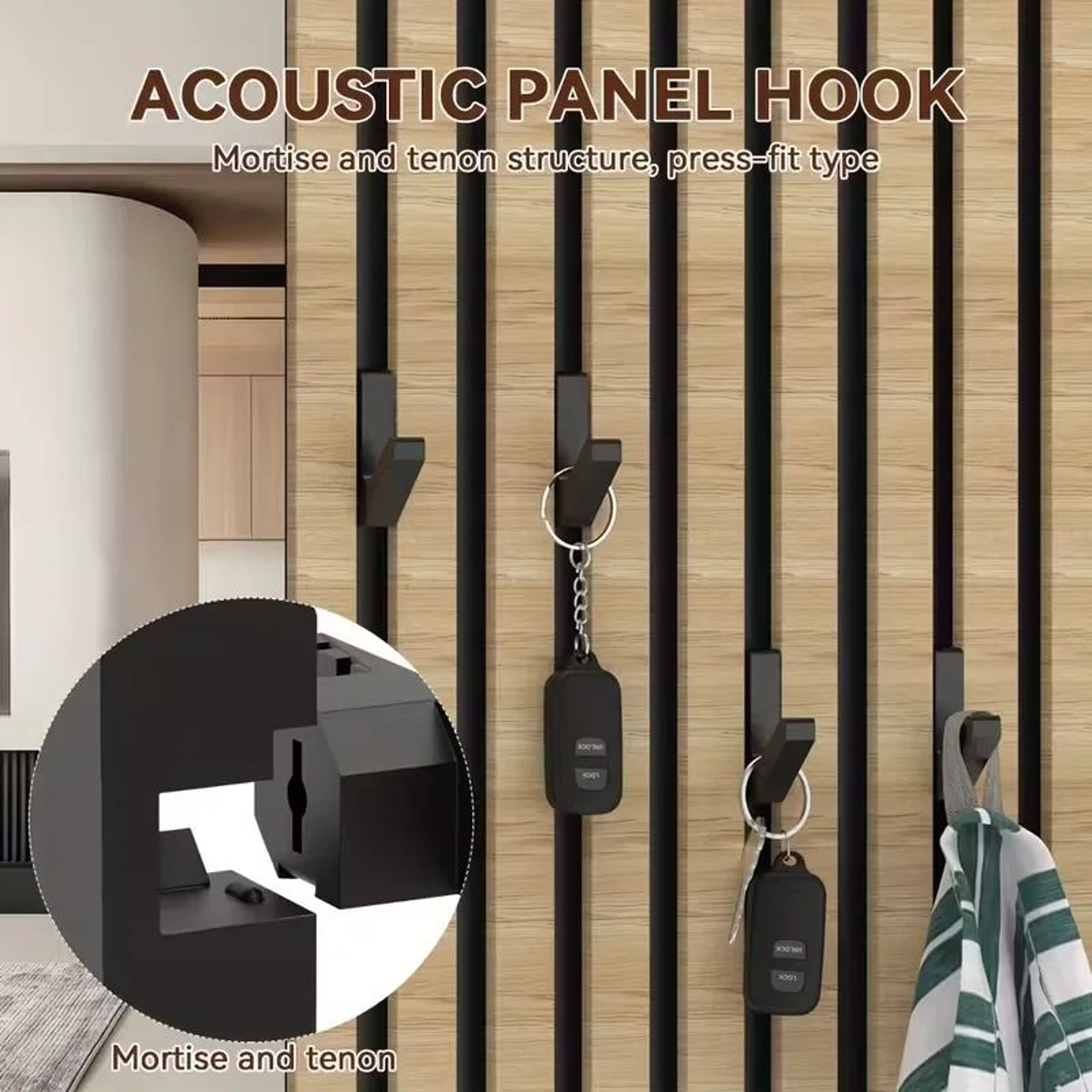 Drill Free Acoustic Panel Hooks For Studio And Home Storage 0