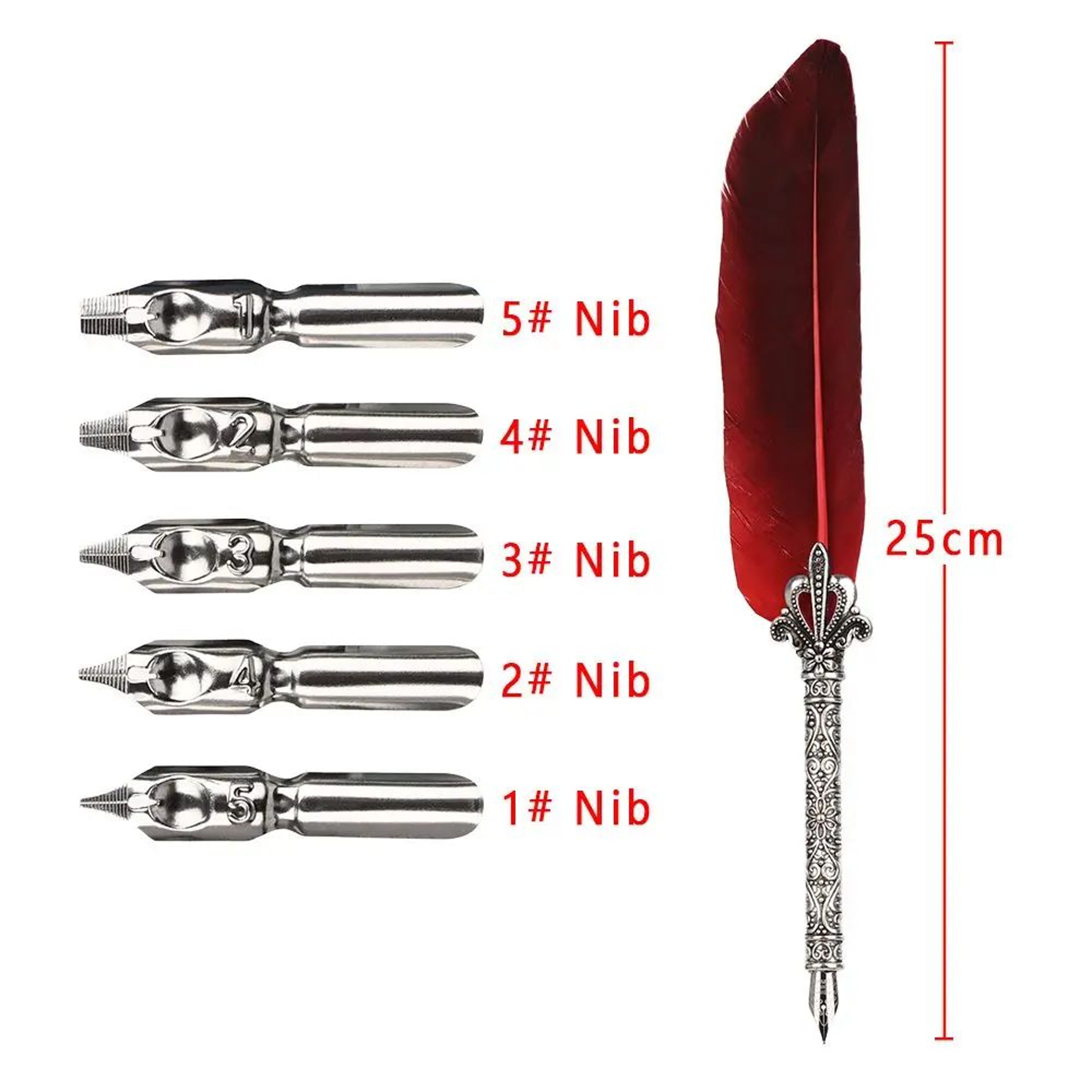 Vintage Feather Quill Calligraphy Pen Set 5