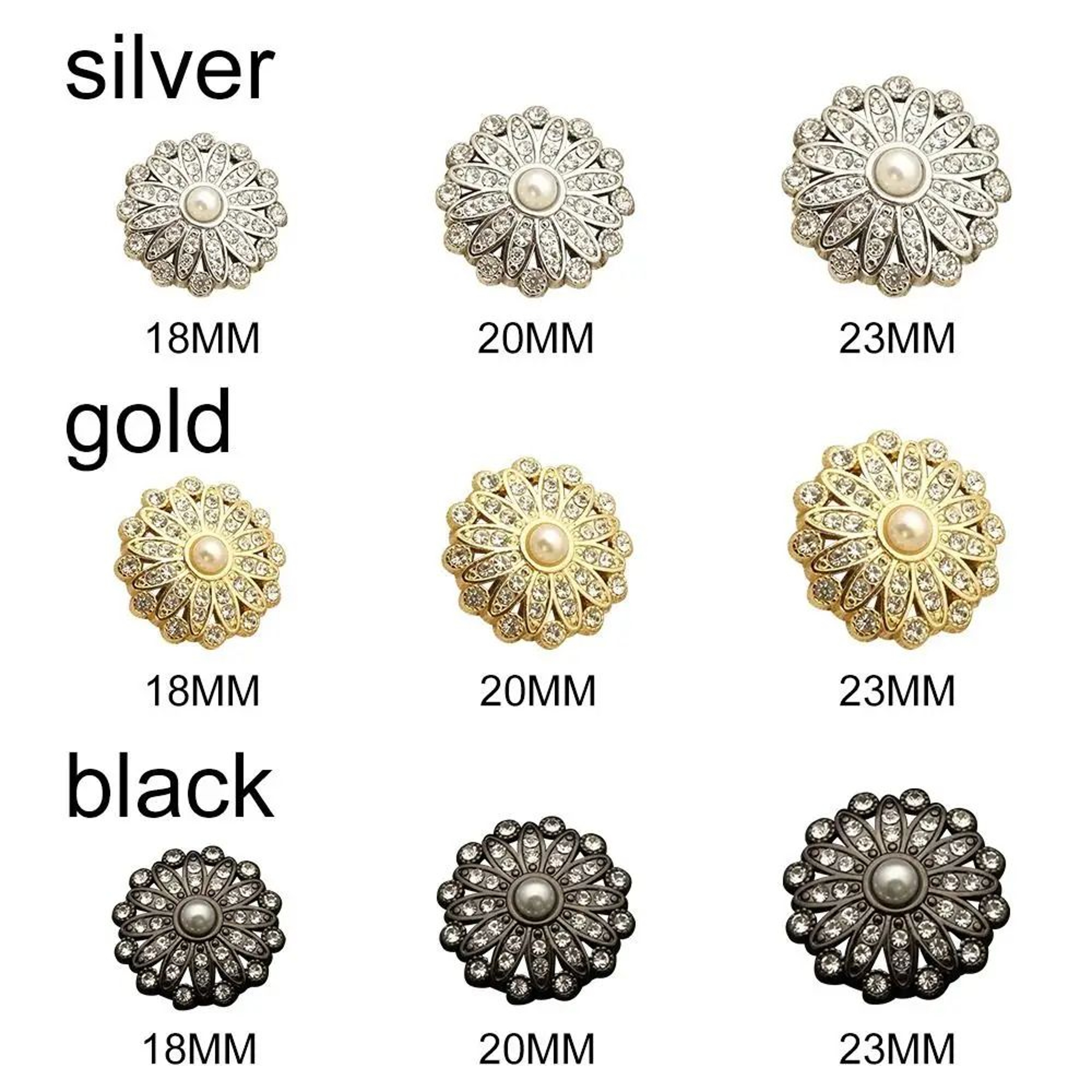 Vintage Pearl Diamond Sewing Buttons Set For DIY Clothing Crafts 4