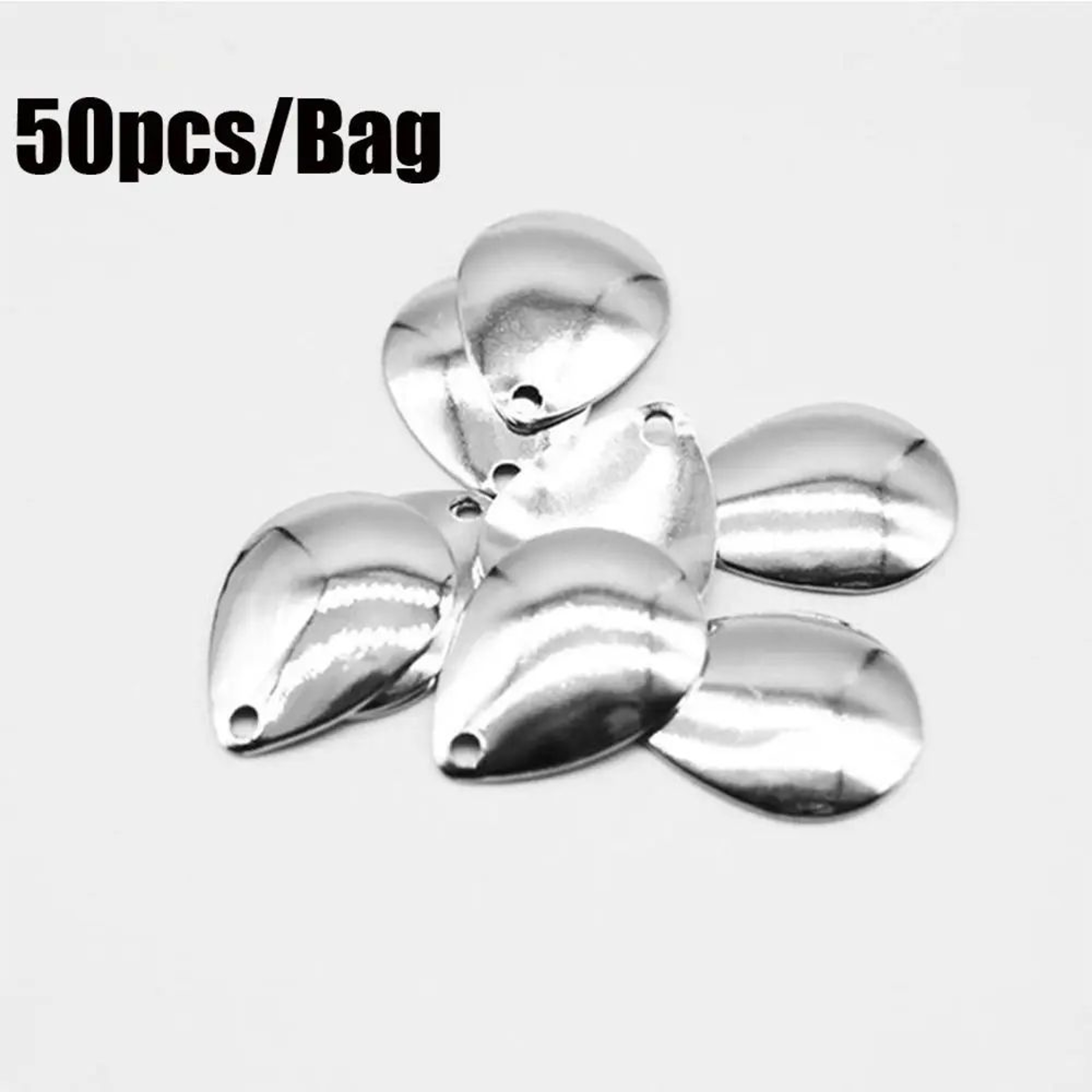 50 Piece Fishing Spinner Blades Set For Lure Making And Fish Attraction 1